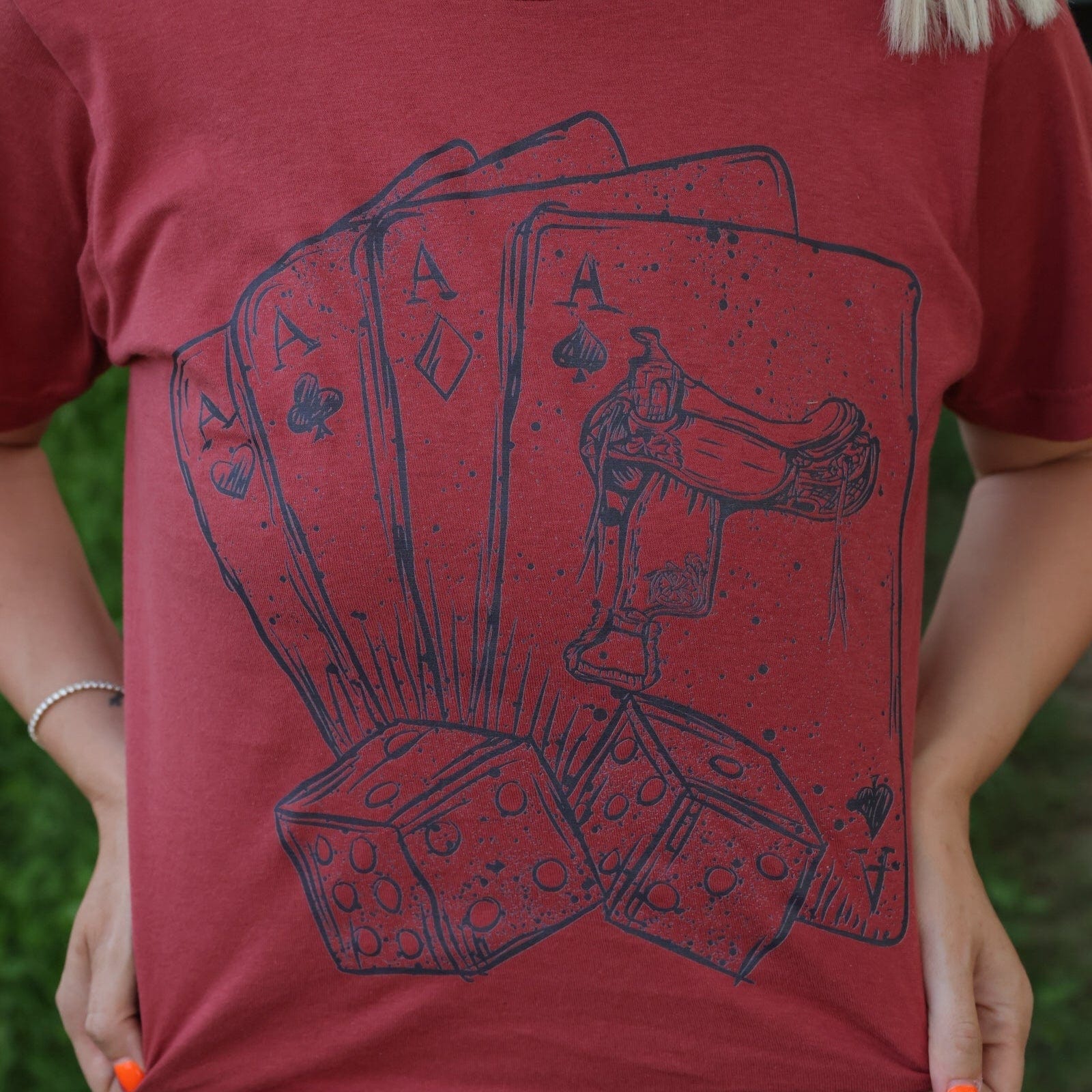 Women - Apparel - Shirts - T-Shirts Aces and Cowboy Boots Graphic Tee