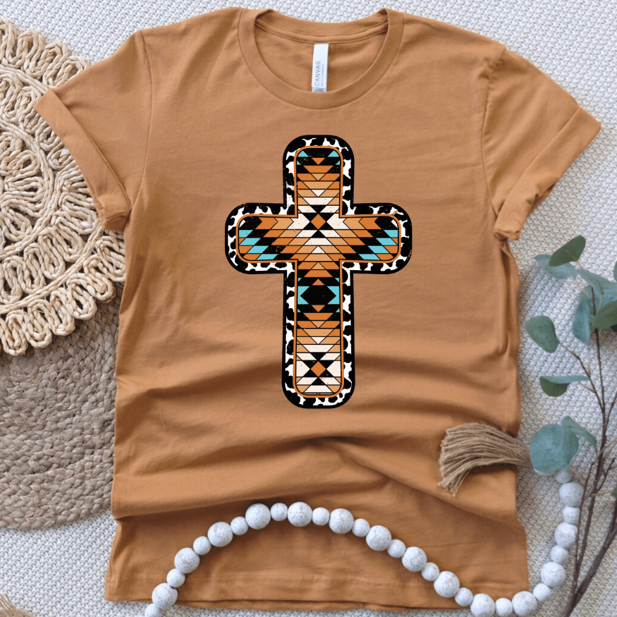 Women - Apparel - Shirts - T-Shirts Aztec Cross Graphic Tee