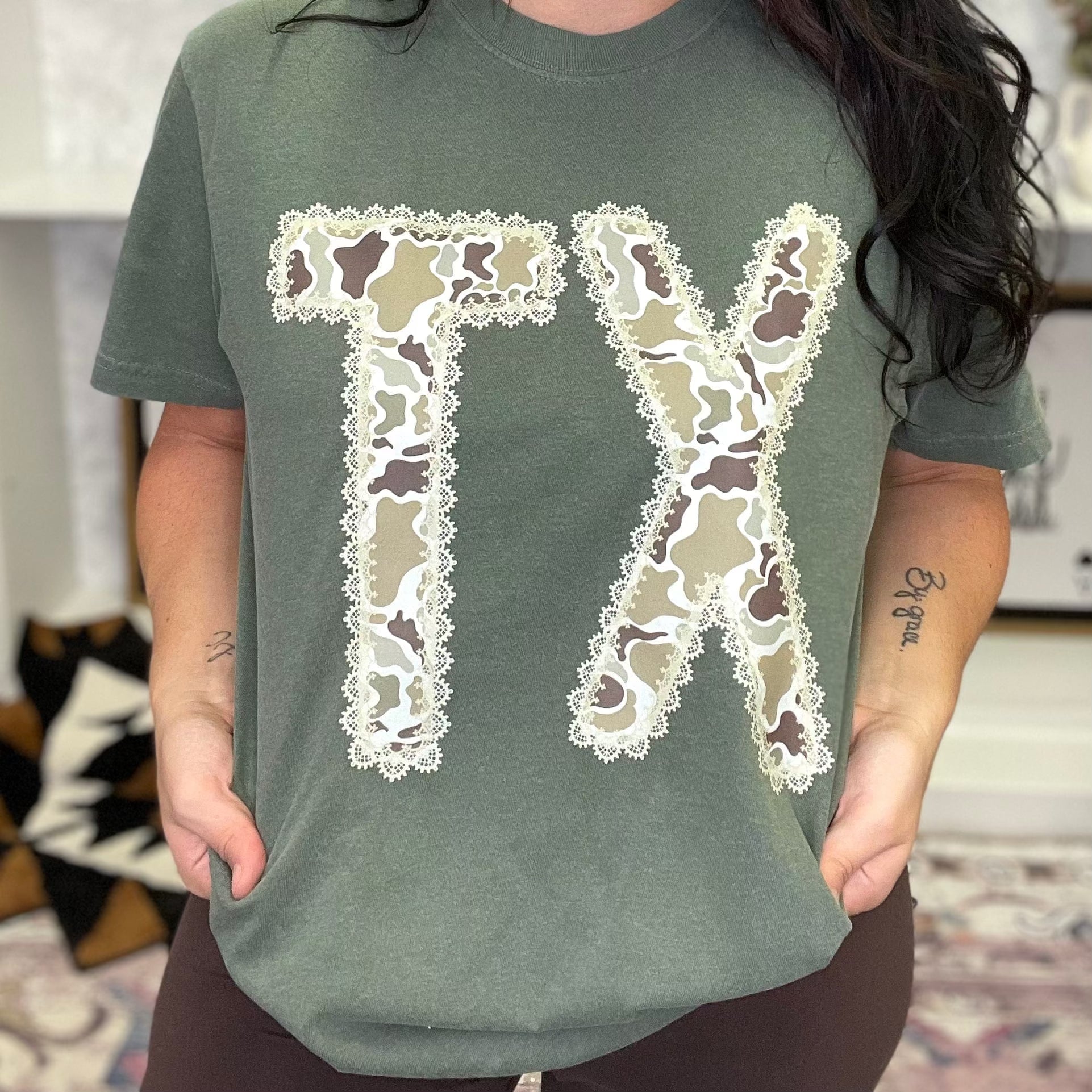 Women - Apparel - Shirts - T-Shirts Custom Camo State Tee Graphic Tee