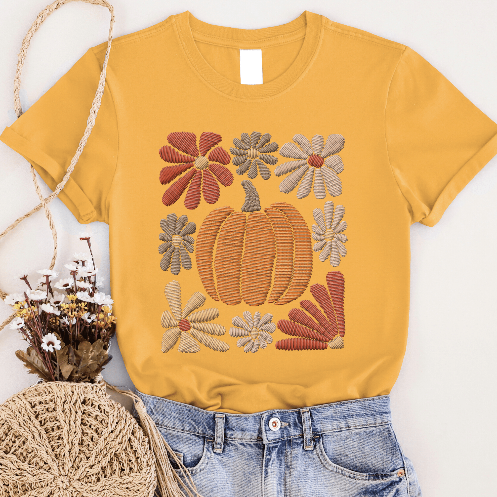 Women - Apparel - Shirts - T-Shirts Daisy Pumpkin Graphic Tee