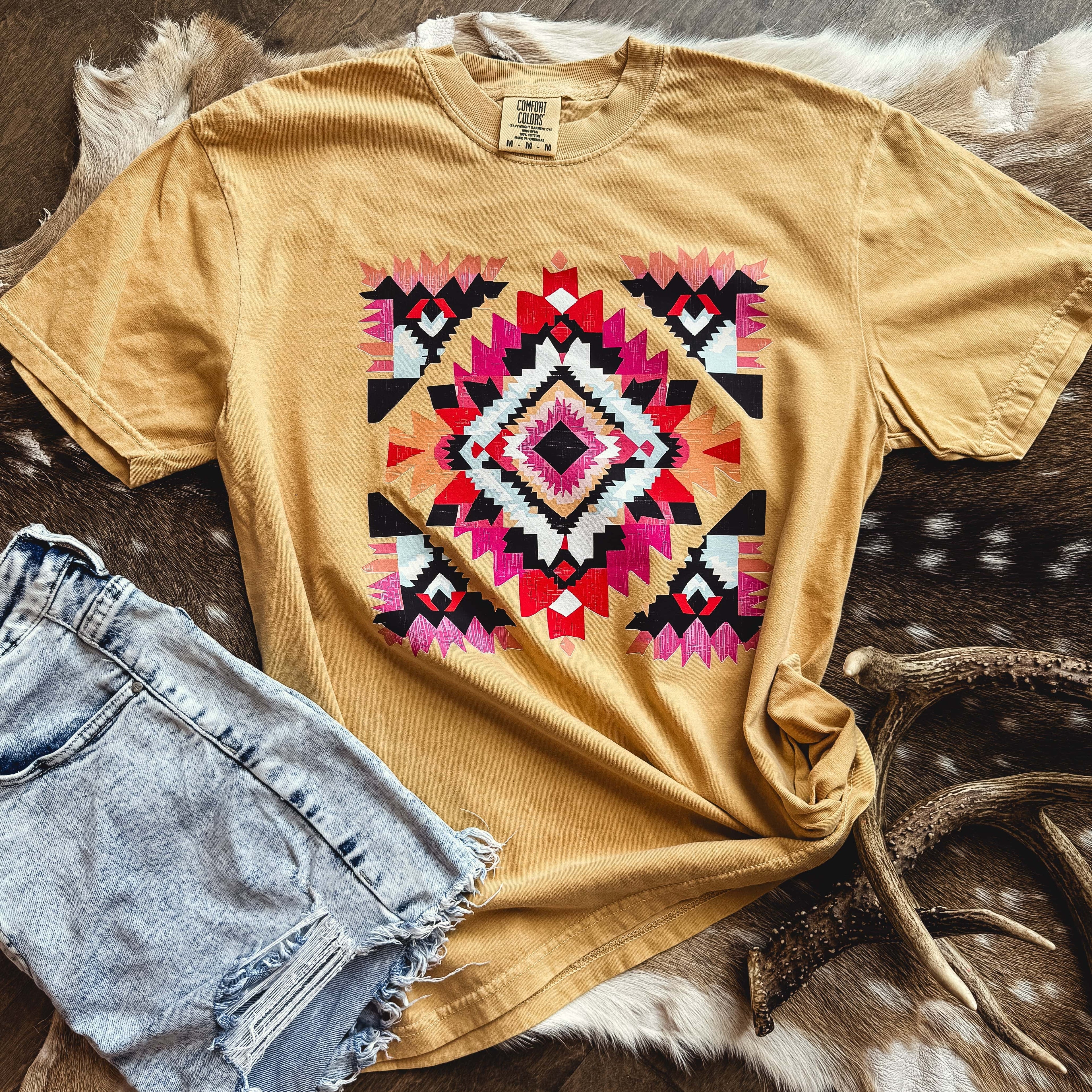 Women - Apparel - Shirts - T-Shirts Desert Diamond Aztec Graphic Tee