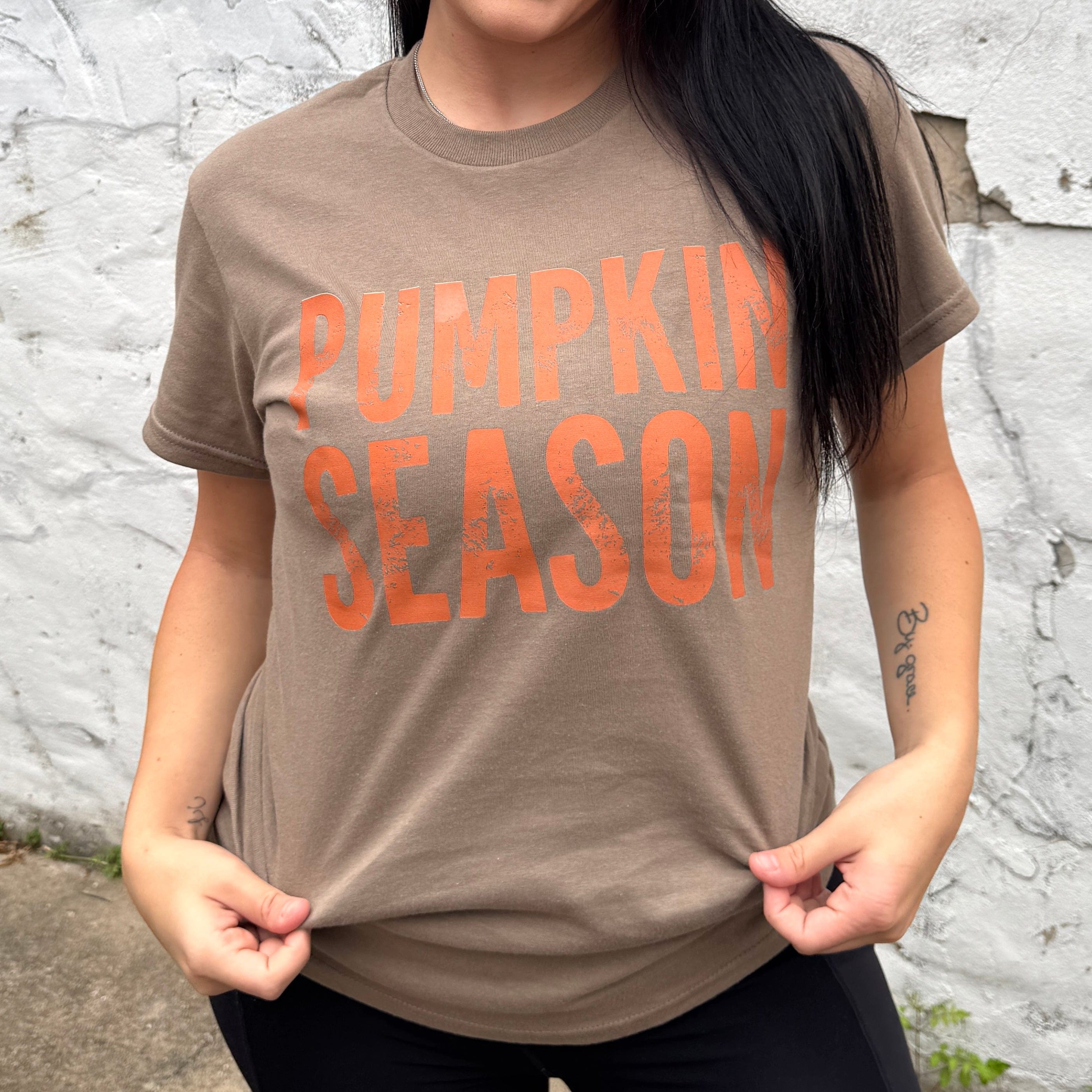 Women - Apparel - Shirts - T-Shirts Distressed Pumpkin Season Graphic Tee