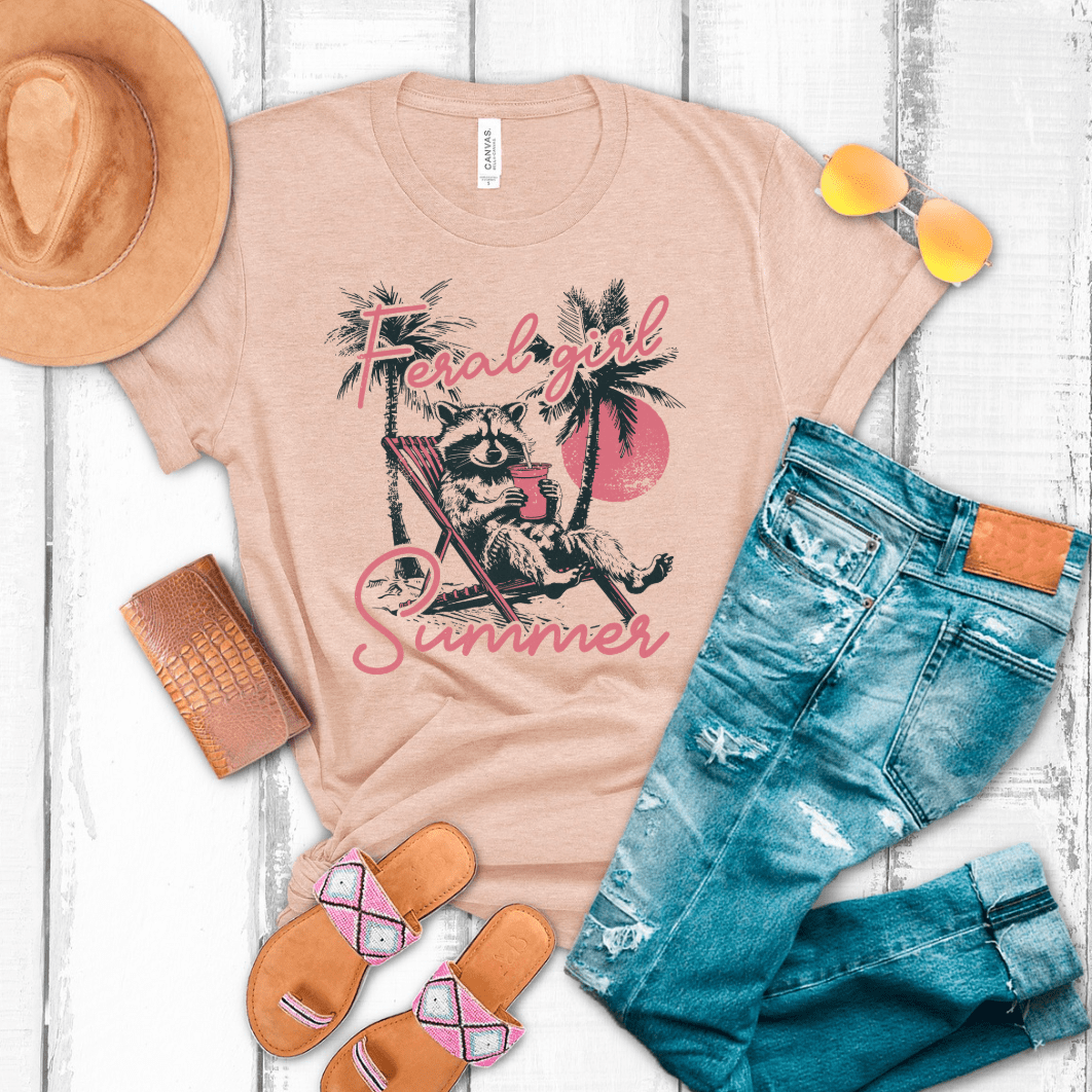 Women - Apparel - Shirts - T-Shirts Feral Girl Summer Graphic Tee
