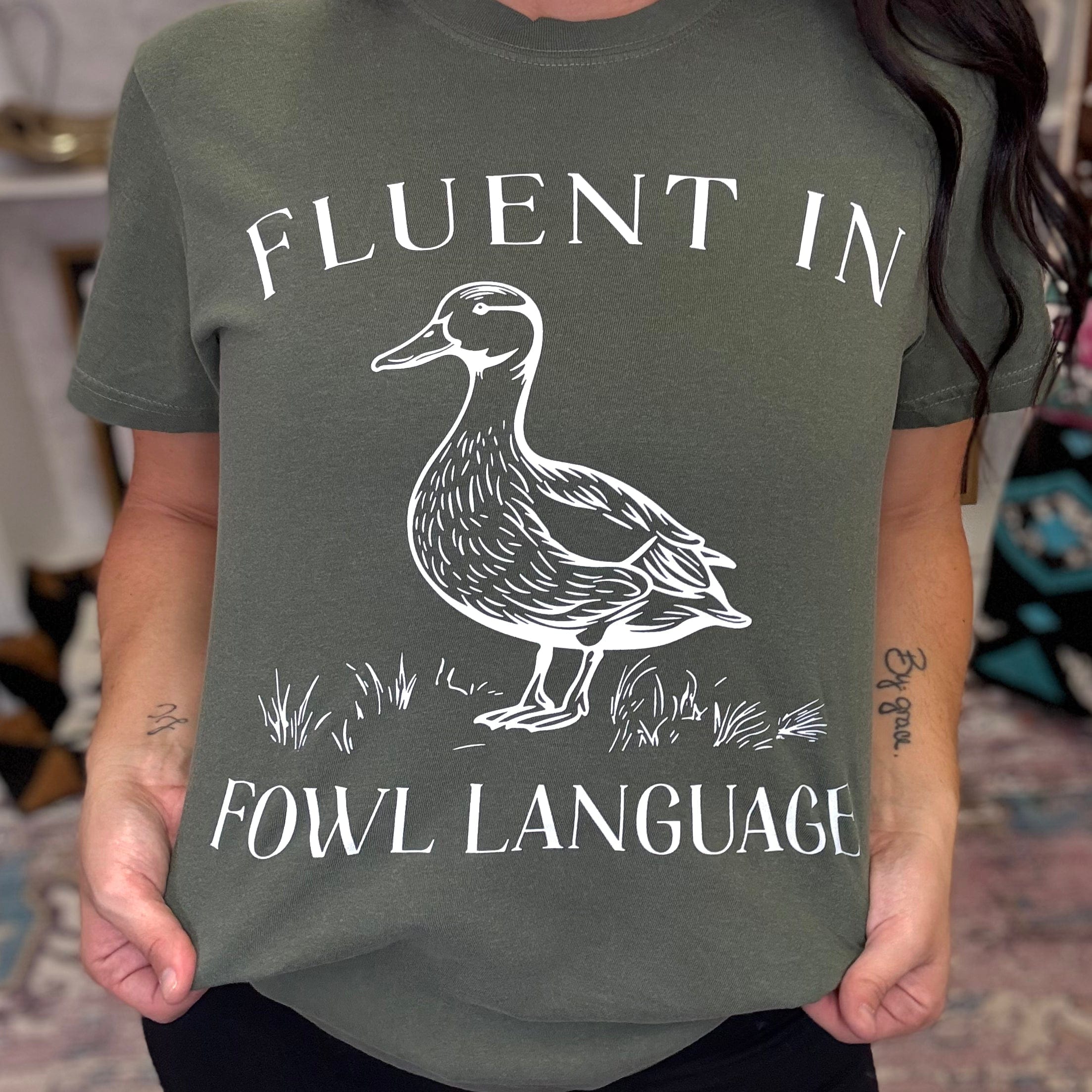 Women - Apparel - Shirts - T-Shirts Fluent In Fowl Language Graphic Tee