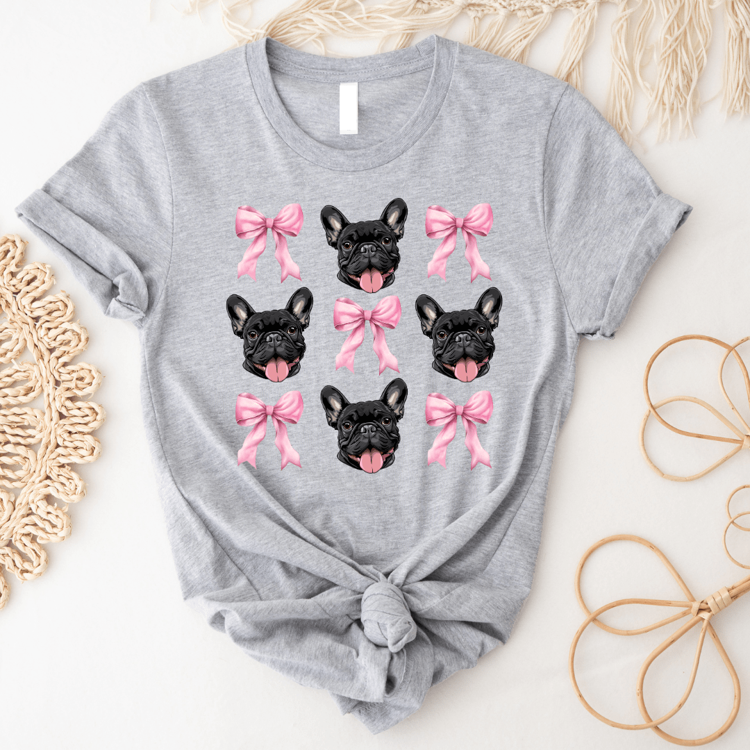 Women - Apparel - Shirts - T-Shirts Frenchie Bows Graphic Tee