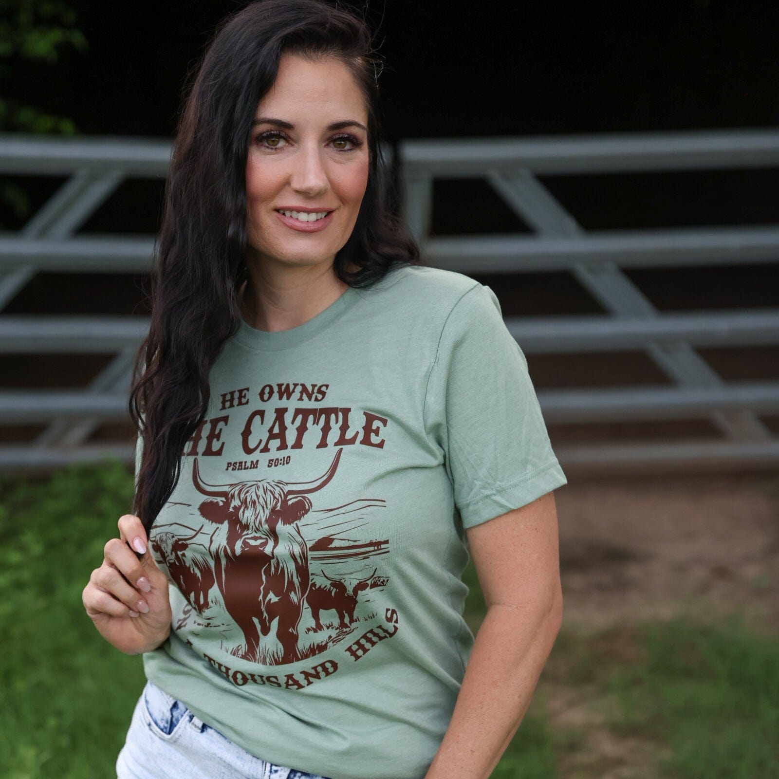 Women - Apparel - Shirts - T-Shirts He Owns the Cattle Psalm 50:10 Soft Graphic Tee