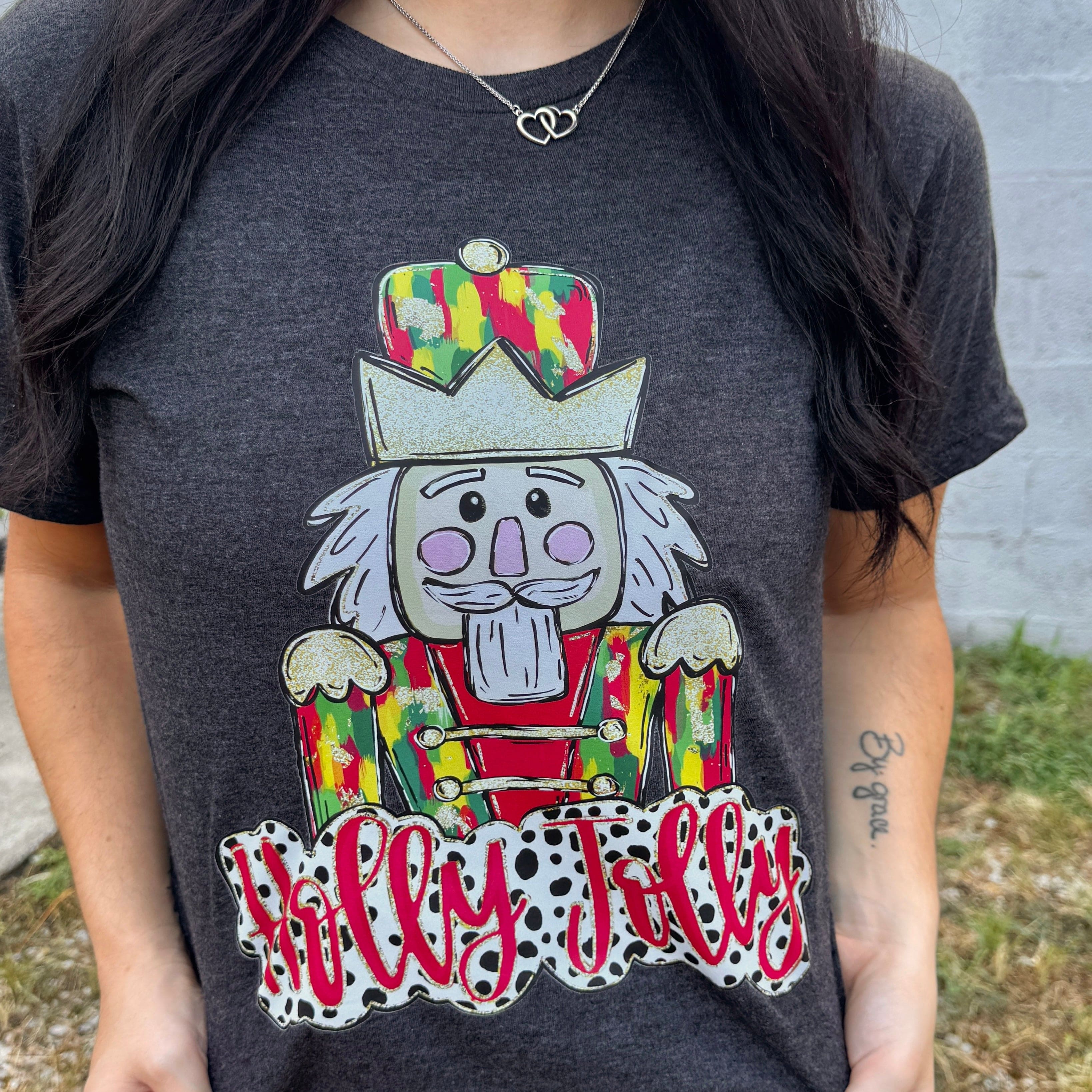 Women - Apparel - Shirts - T-Shirts Holly Jolly Nutcracker Graphic Tee