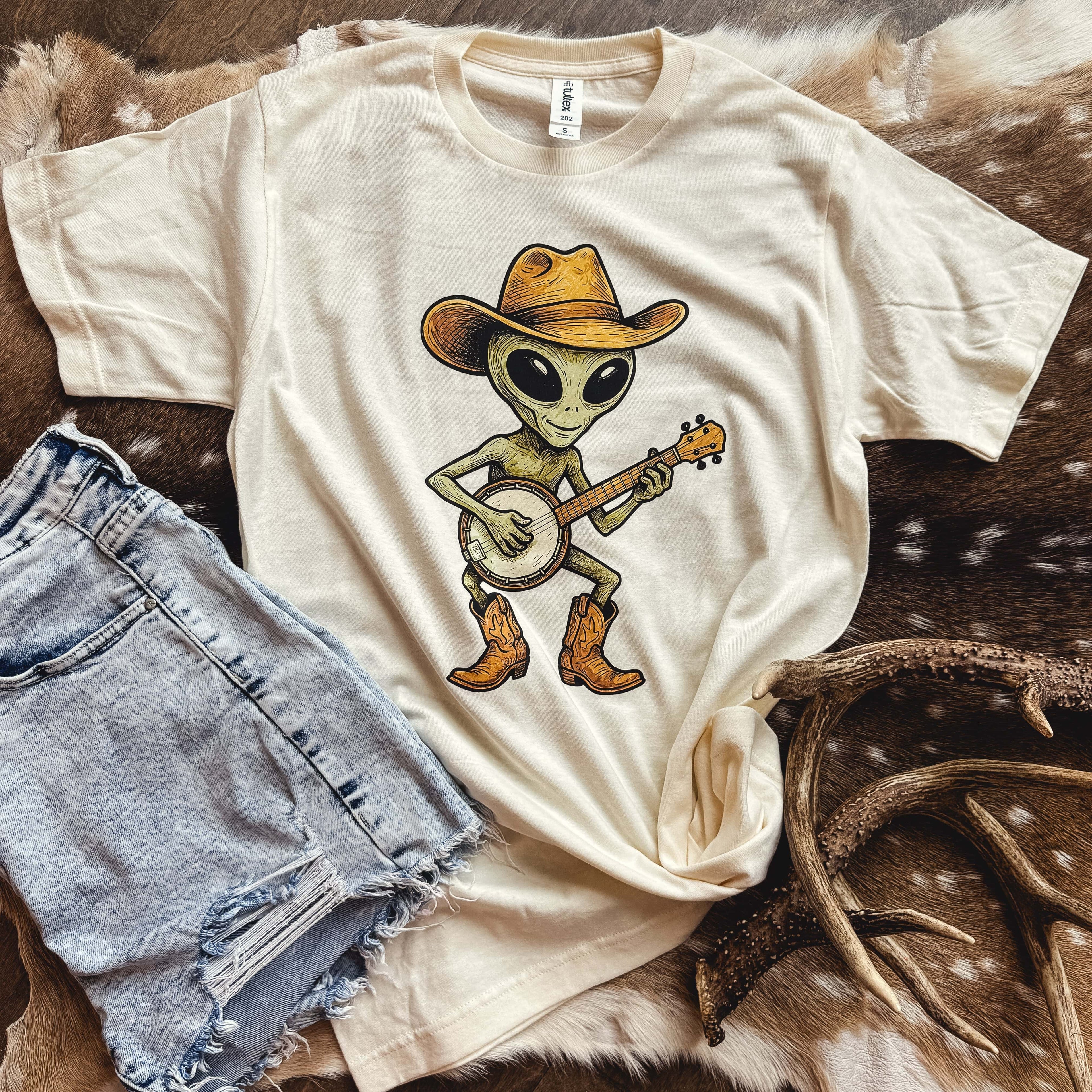 Women - Apparel - Shirts - T-Shirts Honky Tonk Alien Graphic Tee