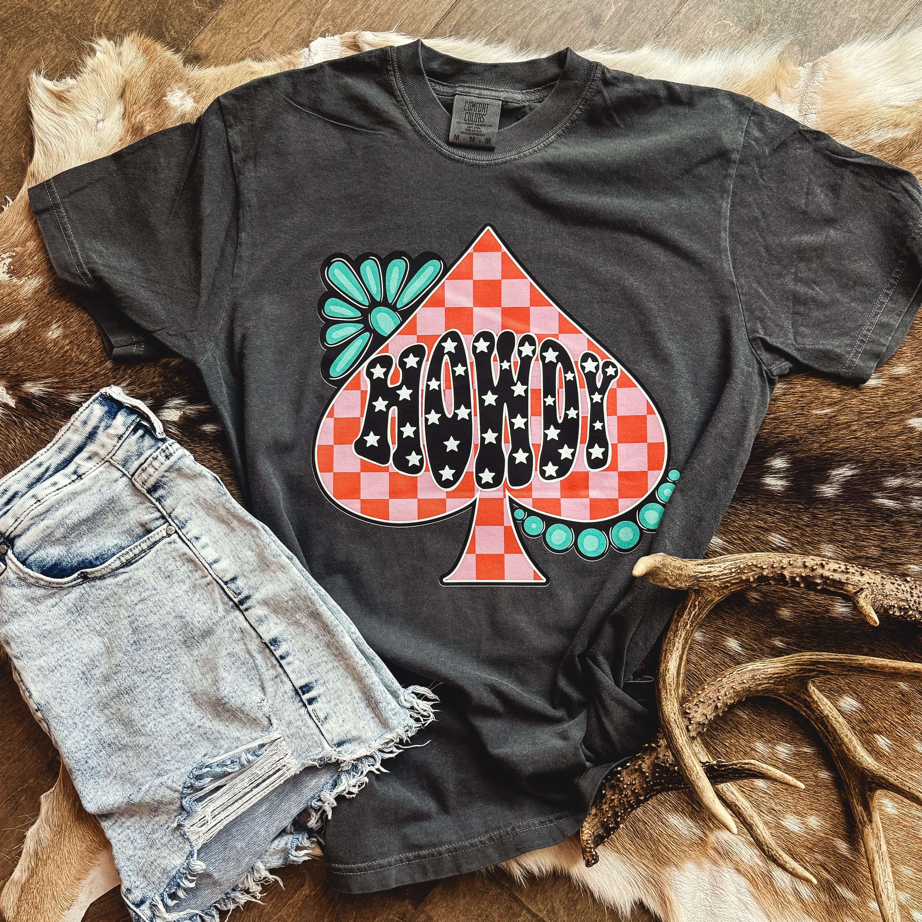 Women - Apparel - Shirts - T-Shirts Howdy Checker Spade Graphic Tee