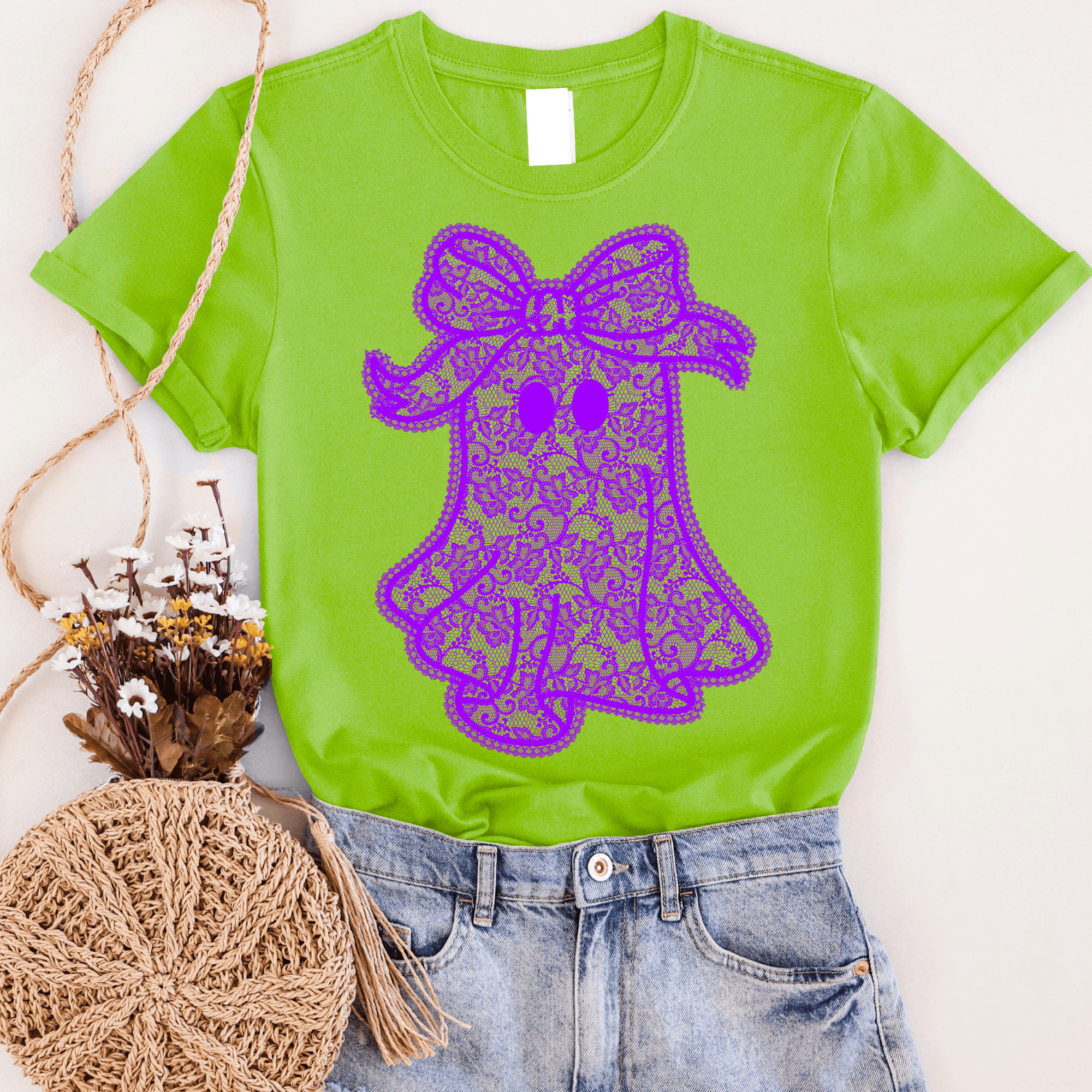 Women - Apparel - Shirts - T-Shirts Lace Ghost Graphic Tee