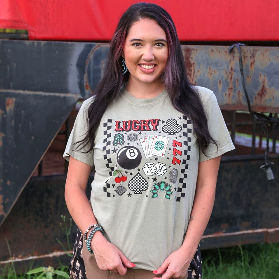 Women - Apparel - Shirts - T-Shirts Lucky 7 Collage Graphic Tee