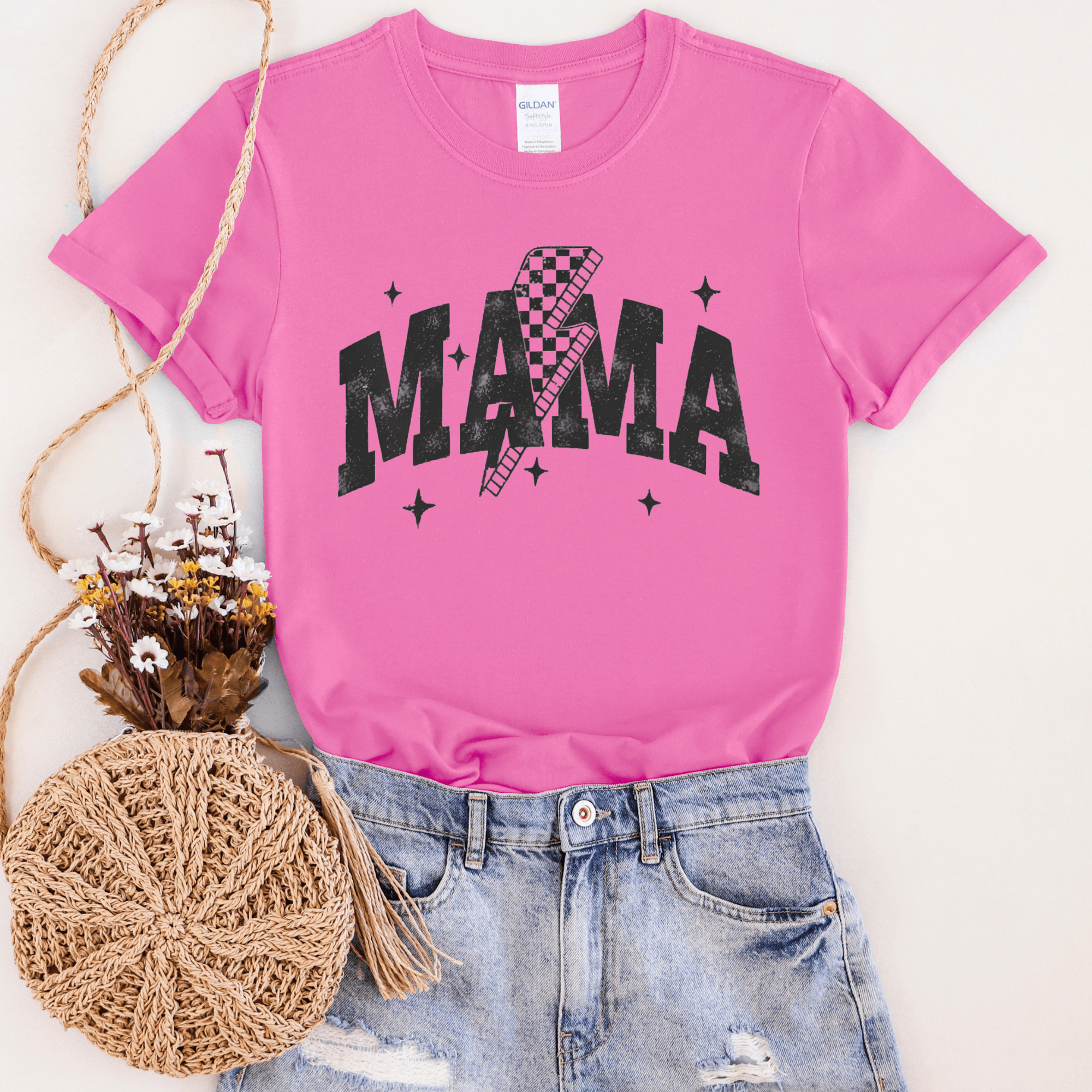 Women - Apparel - Shirts - T-Shirts Mama Bolt with Stars Graphic Tee