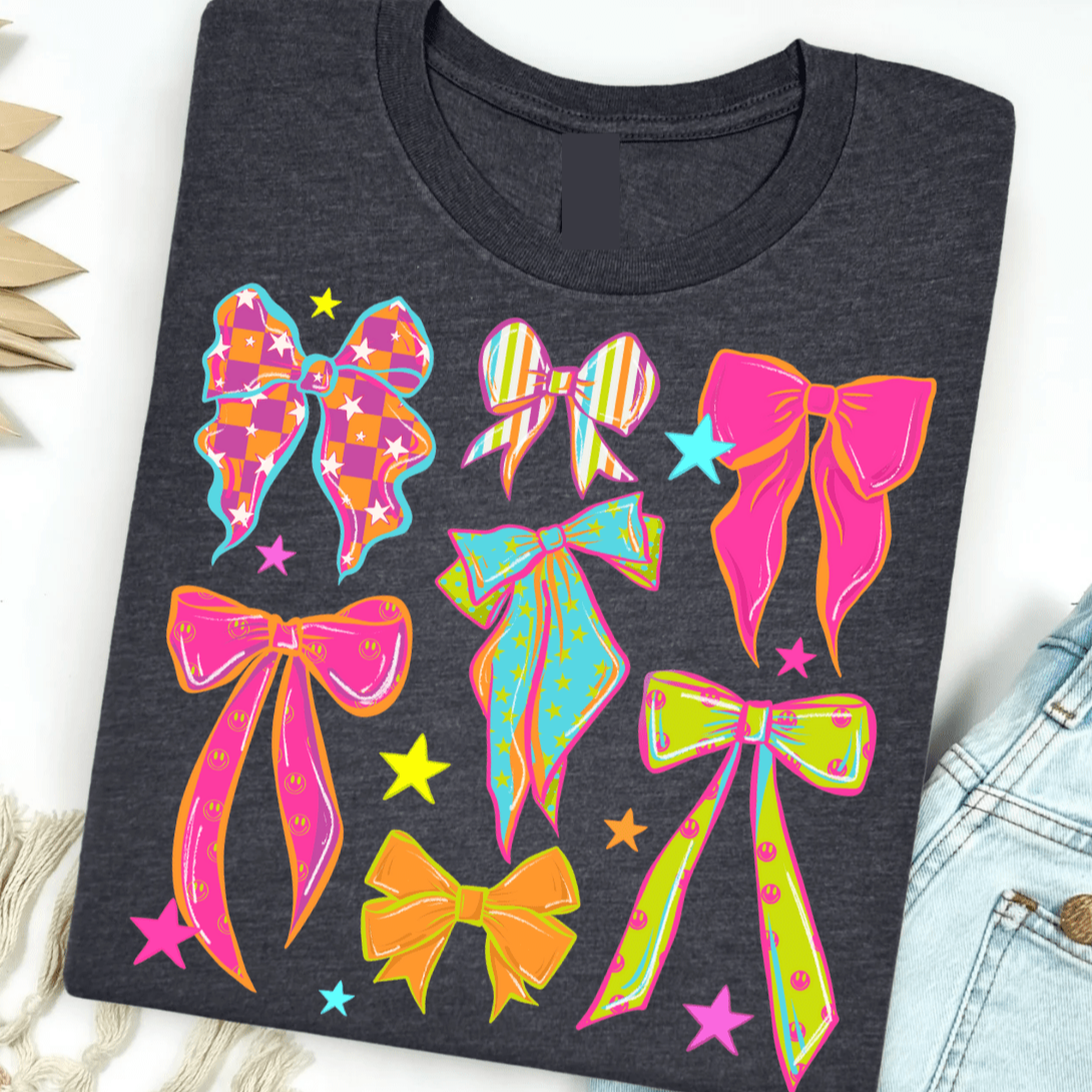 Women - Apparel - Shirts - T-Shirts Neon Bows Graphic Tee