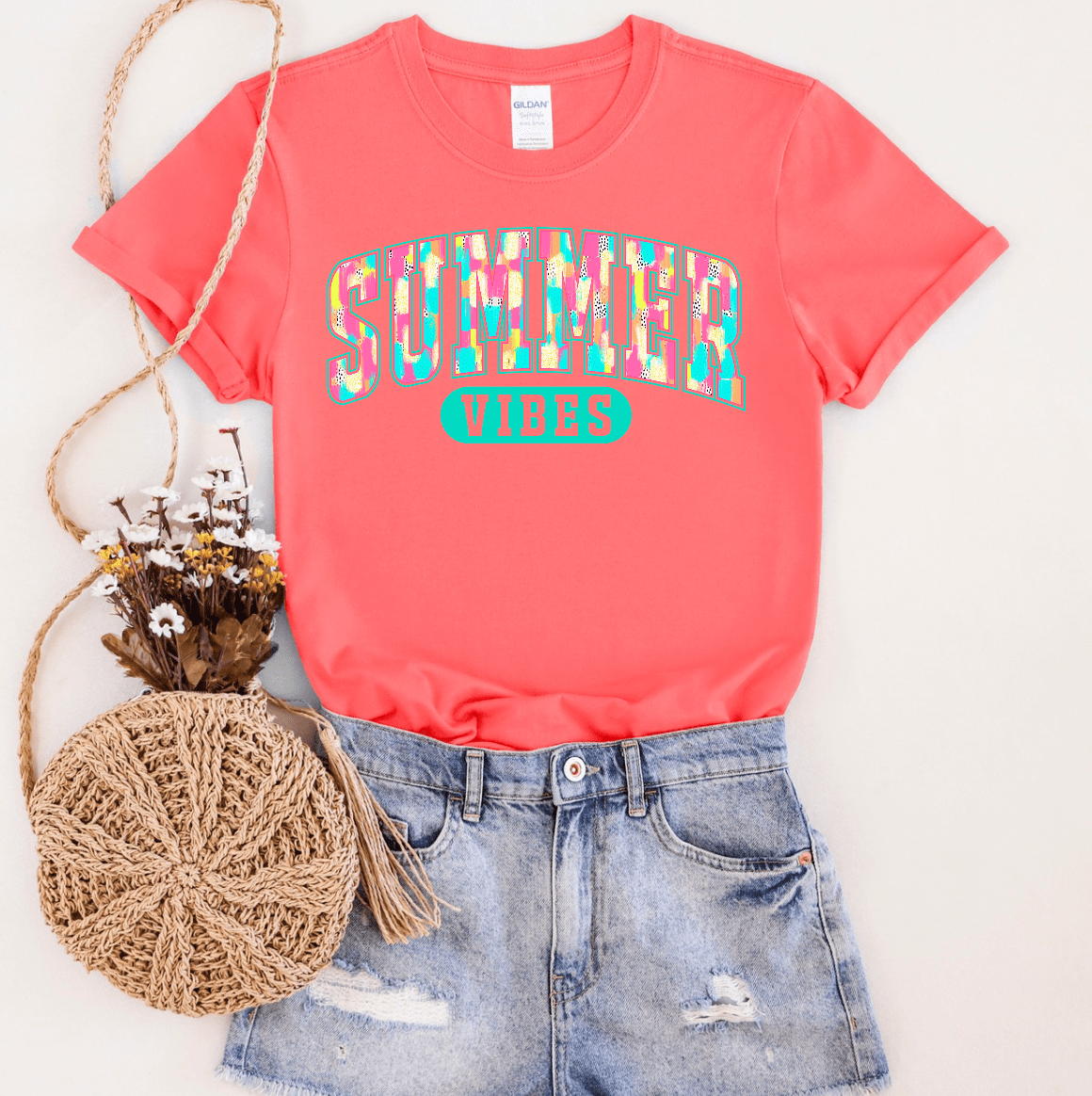 Women - Apparel - Shirts - T-Shirts Paint Stroke Summer Vibes Graphic Tee