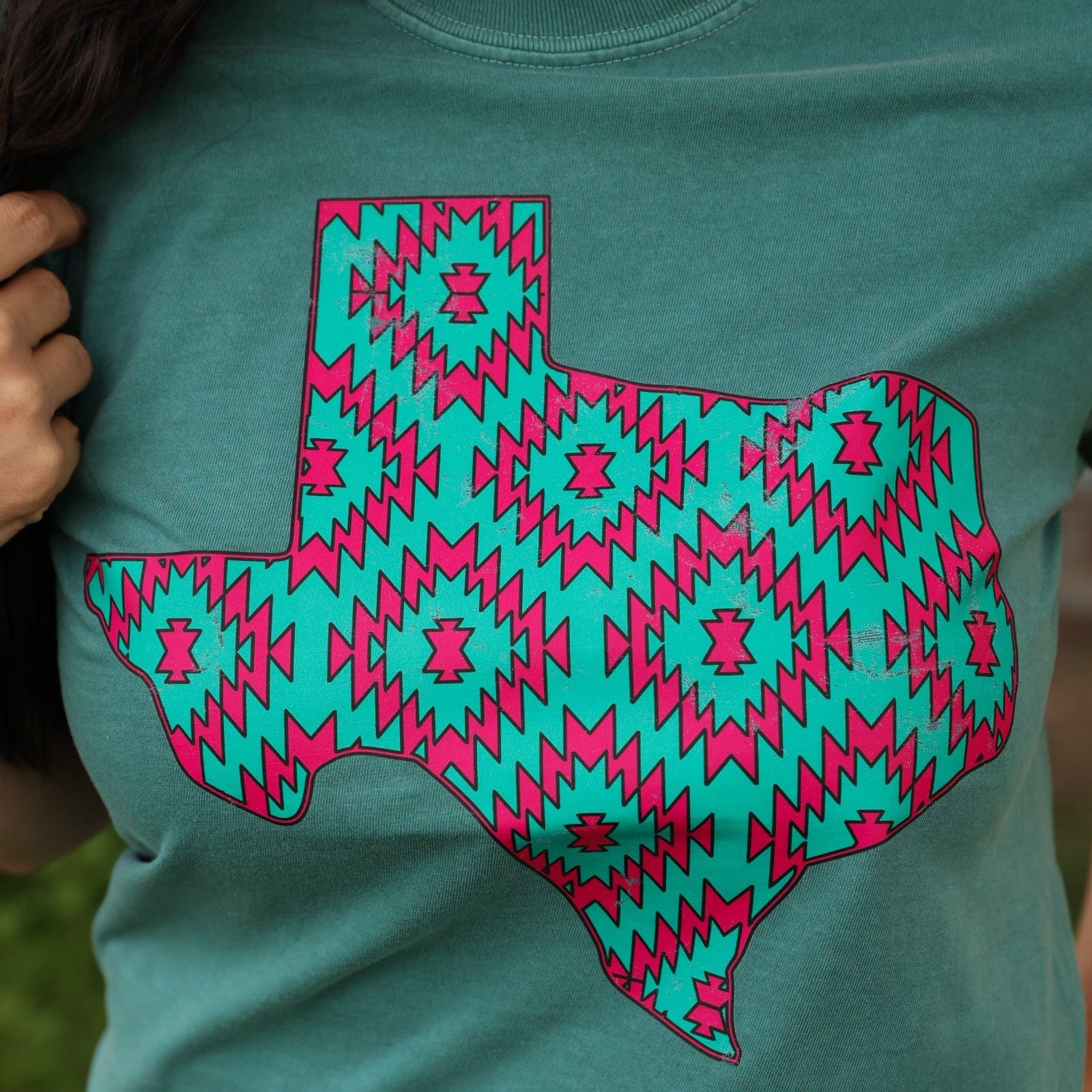 Women - Apparel - Shirts - T-Shirts Pink Aztec Texas Soft Graphic Tee