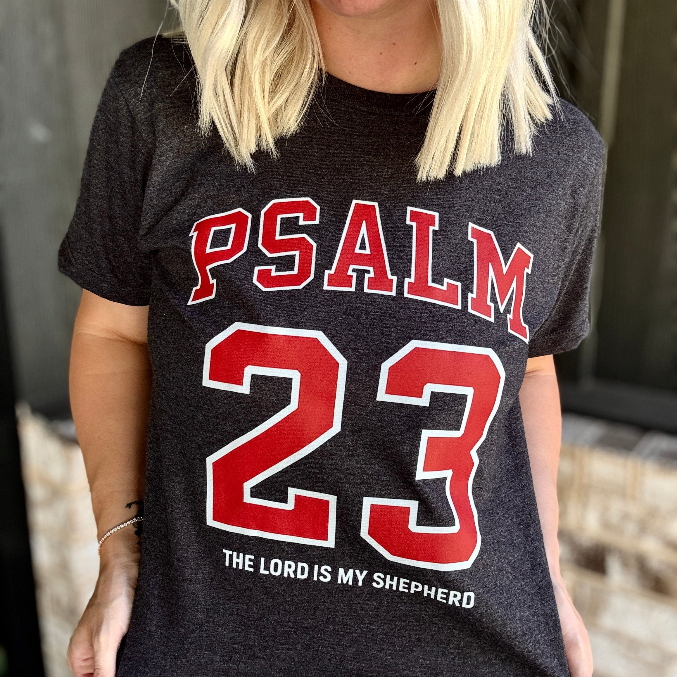 Women - Apparel - Shirts - T-Shirts Psalm: 23 Red Graphic Tee