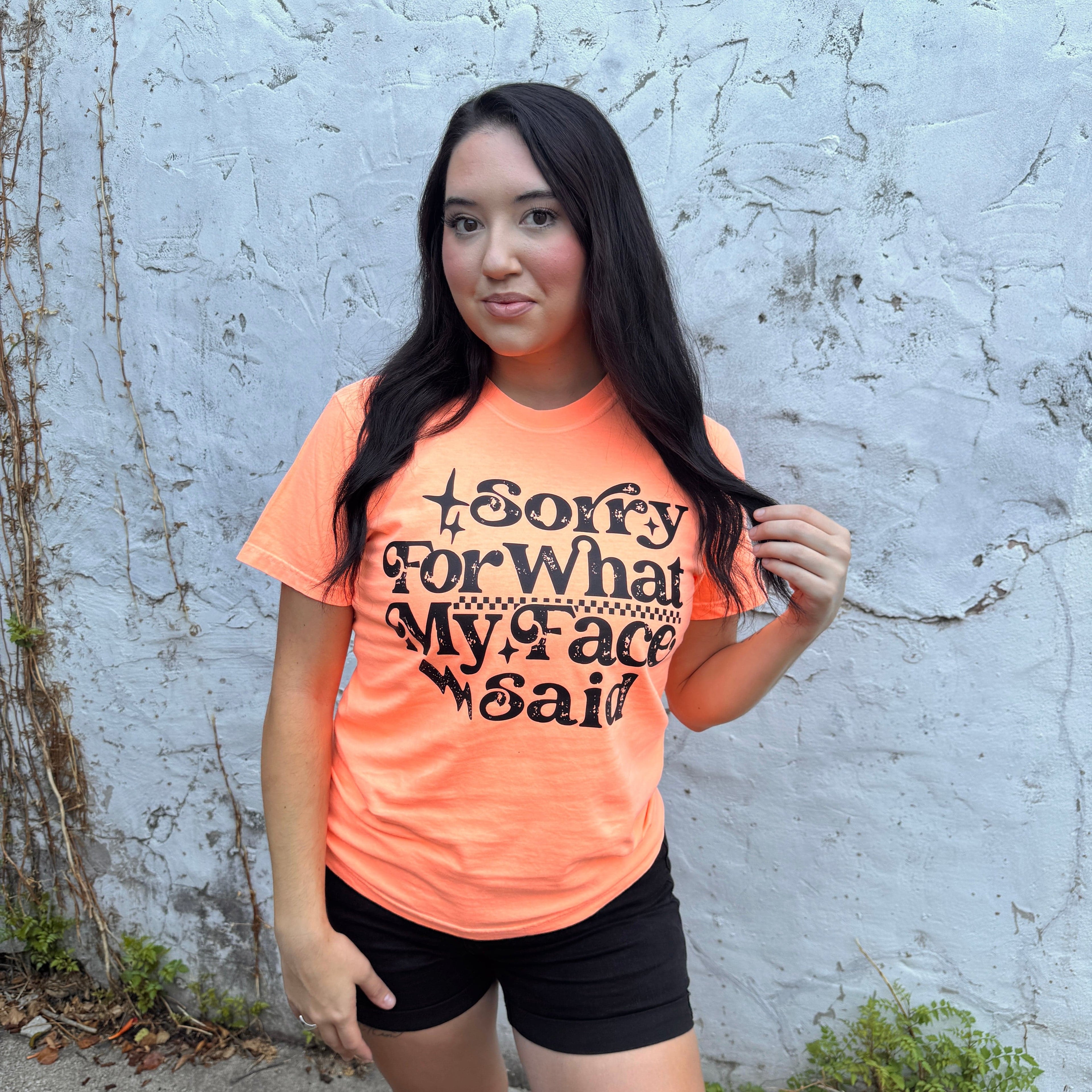 Women - Apparel - Shirts - T-Shirts Sorry For What My Face Said Graphic Tee