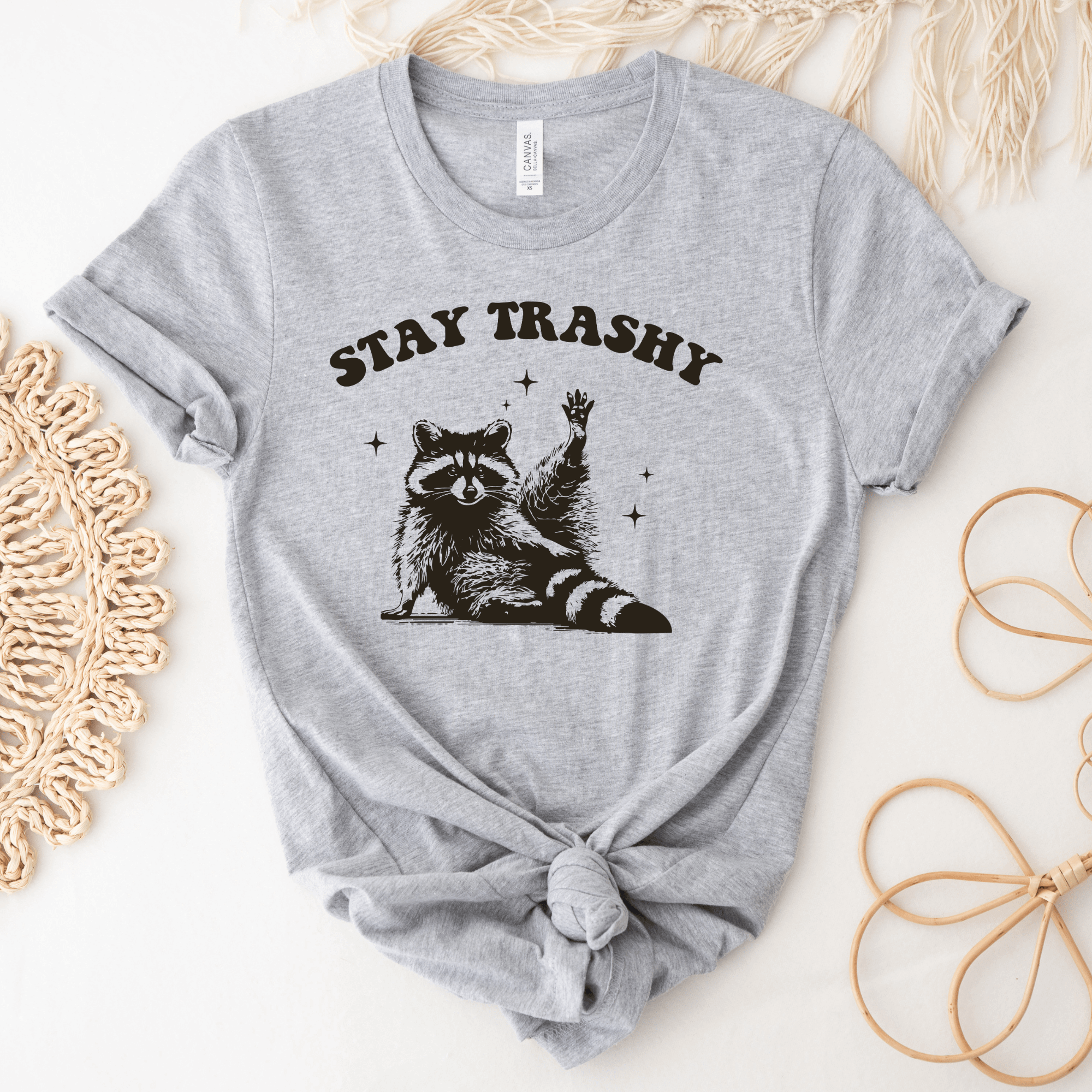 Women - Apparel - Shirts - T-Shirts Stay Trashy Raccoon Graphic Tee