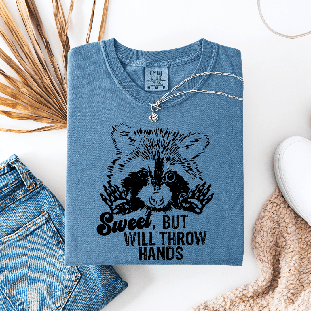 Women - Apparel - Shirts - T-Shirts Sweet But Will Throw Hands Graphic Tee