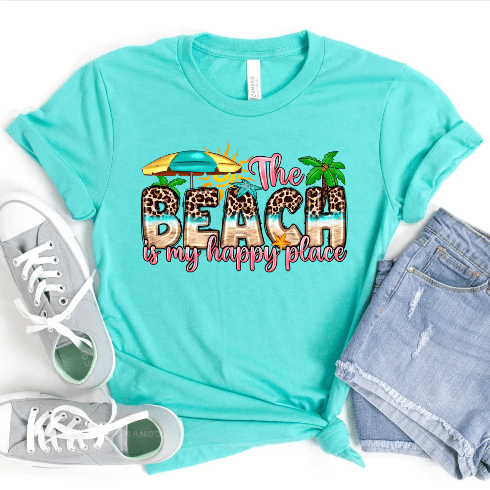 Women - Apparel - Shirts - T-Shirts The Beach is my Happy Place Graphic Tee