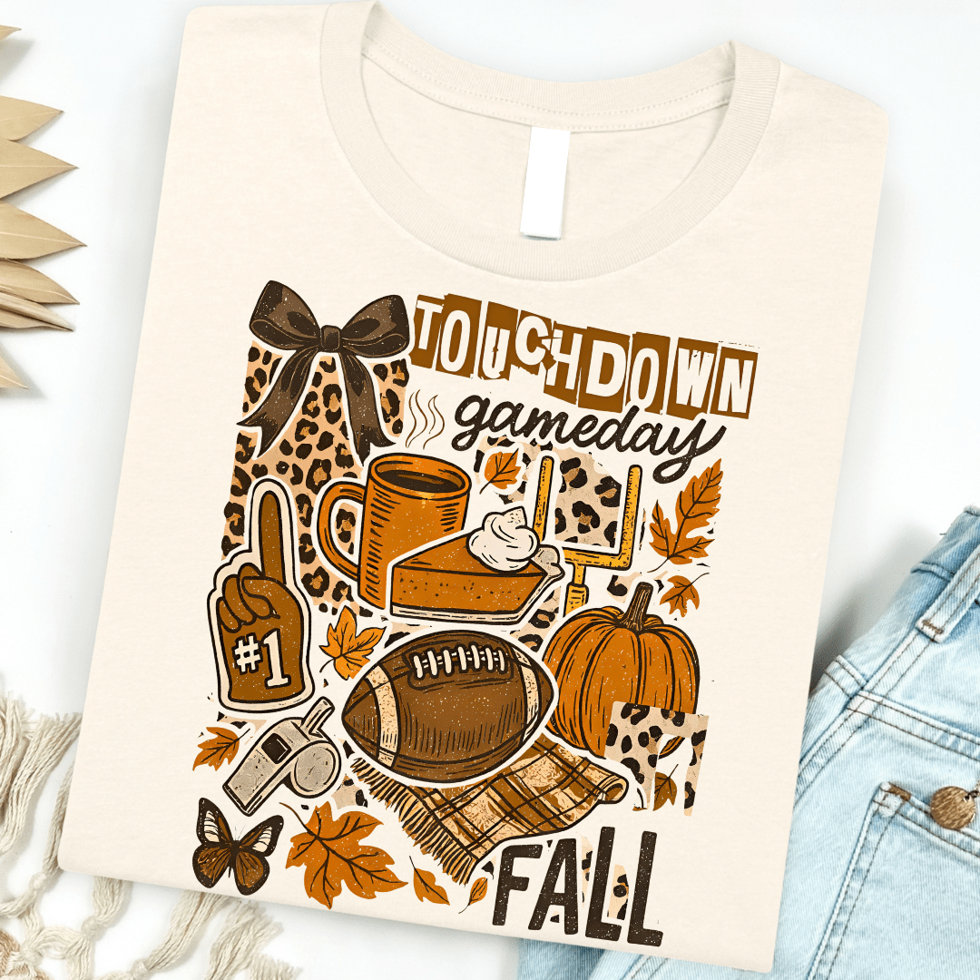 Women - Apparel - Shirts - T-Shirts Touchdown Fall Collage Graphic Tee
