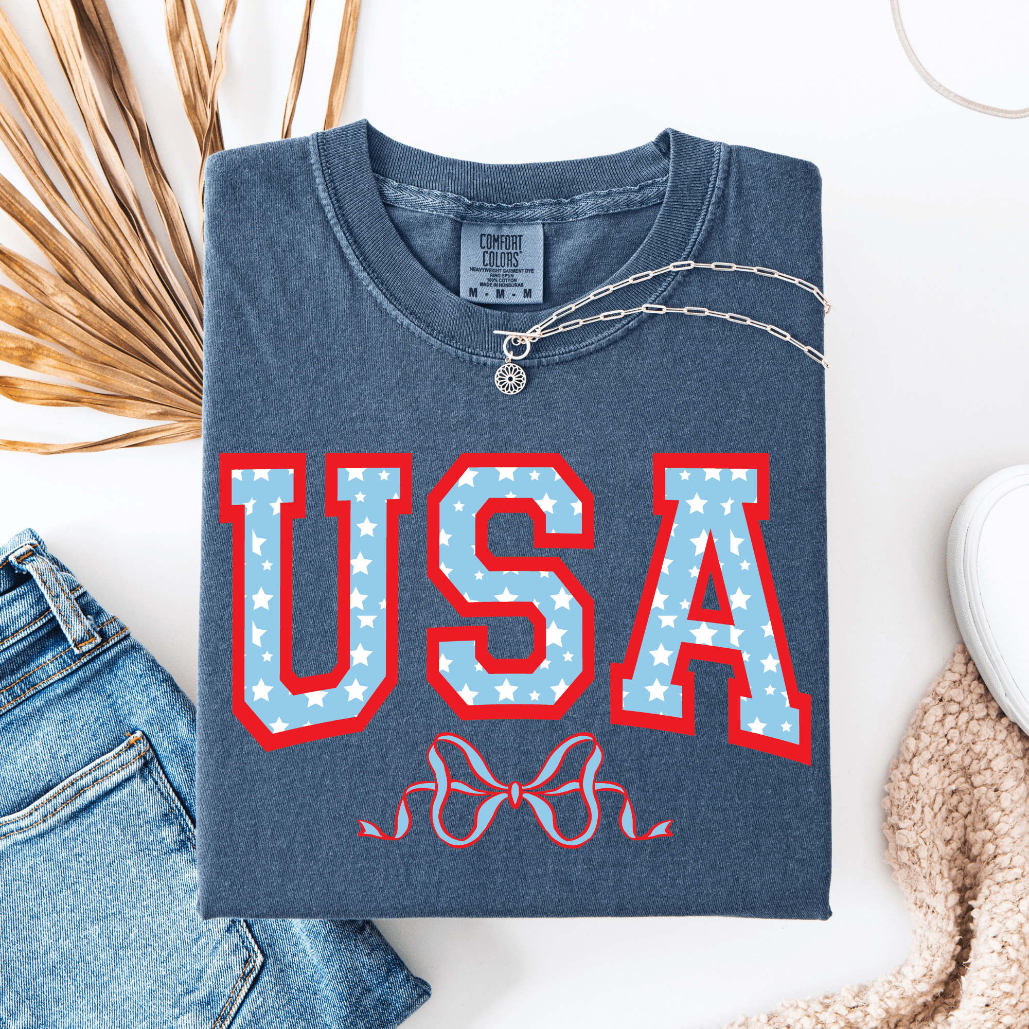 Women - Apparel - Shirts - T-Shirts USA with Bow Graphic Tee