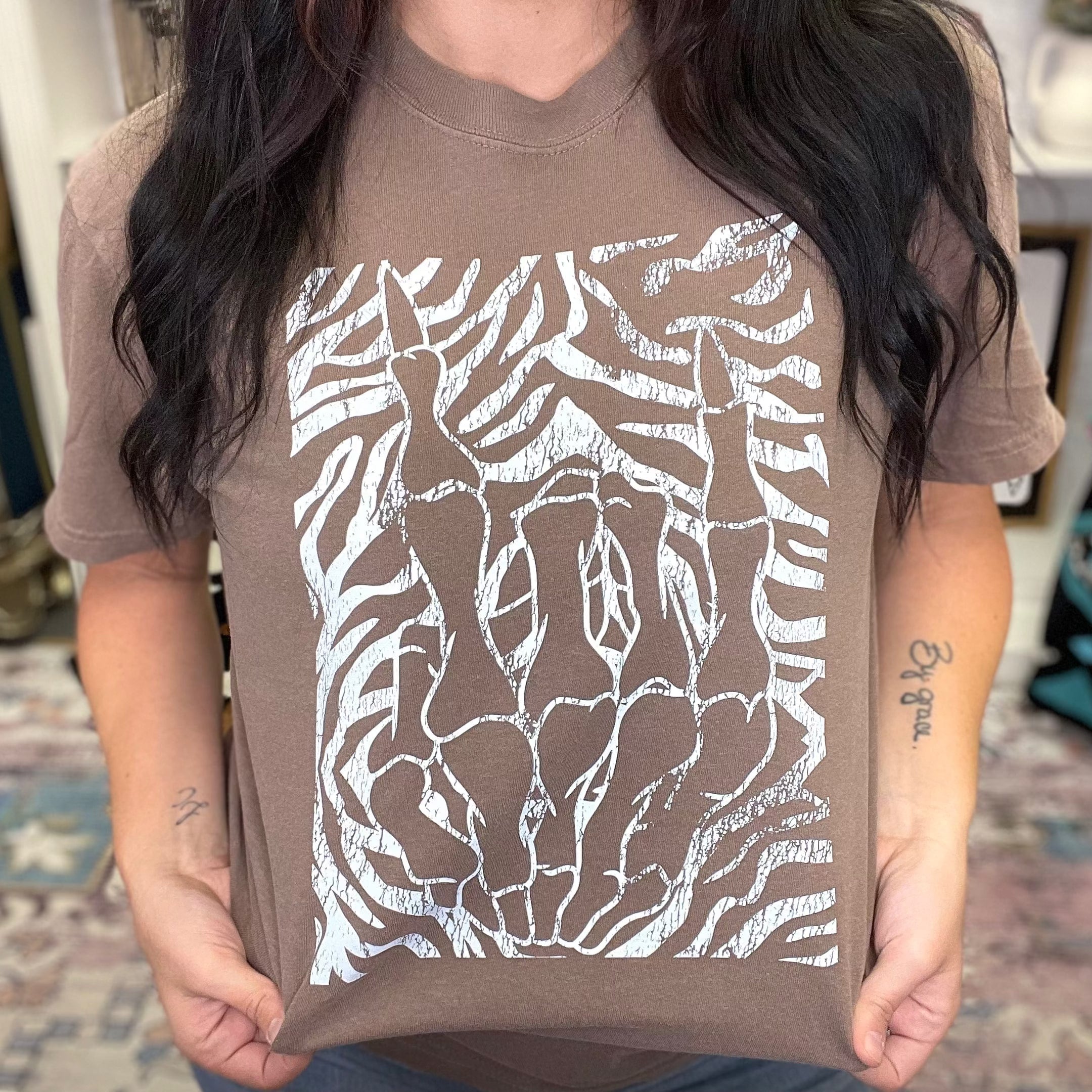 Women - Apparel - Shirts - T-Shirts Zebra Rock N Roll Graphic Tee