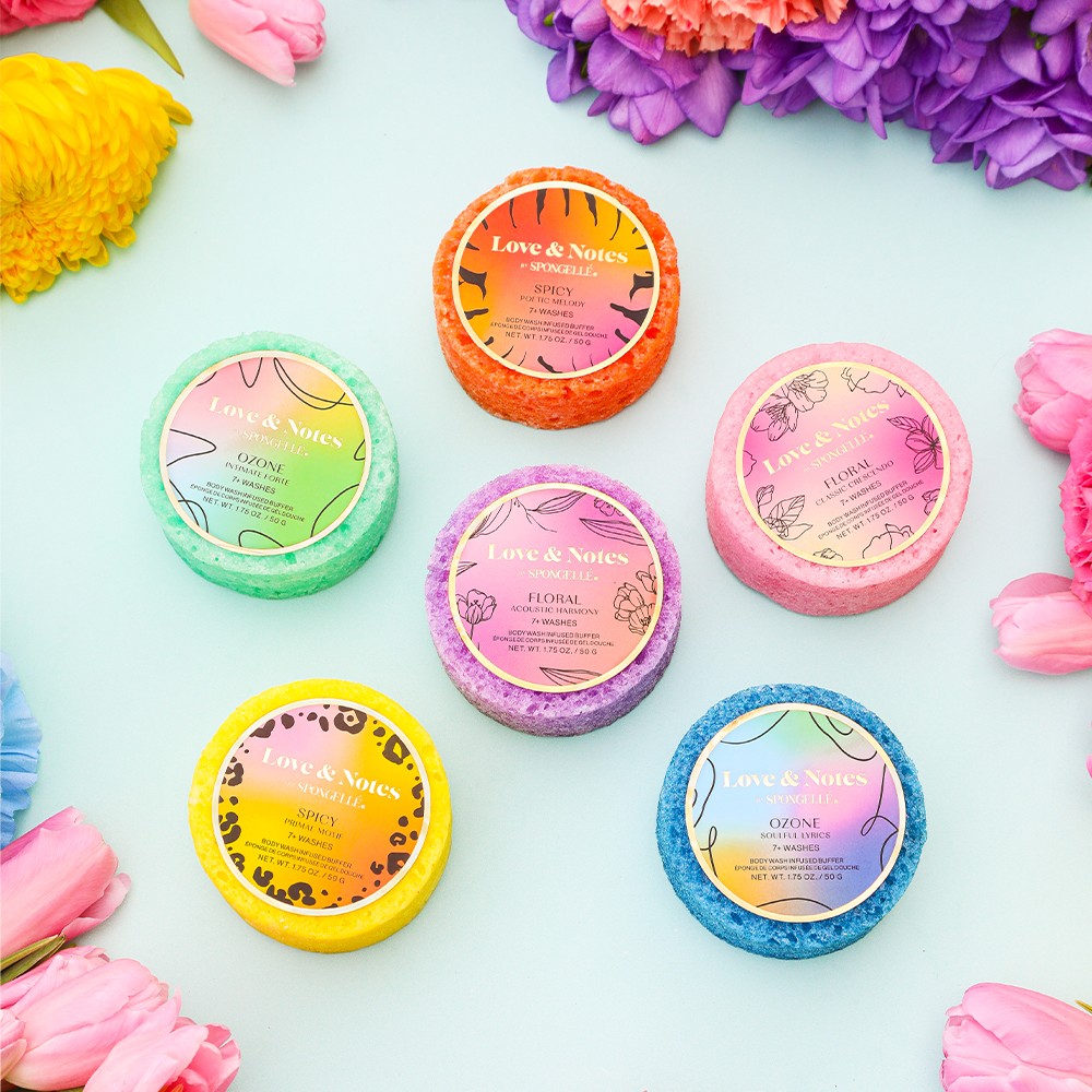 Body Wash Infused Buffer Love & Notes Spongette Assorted Pack