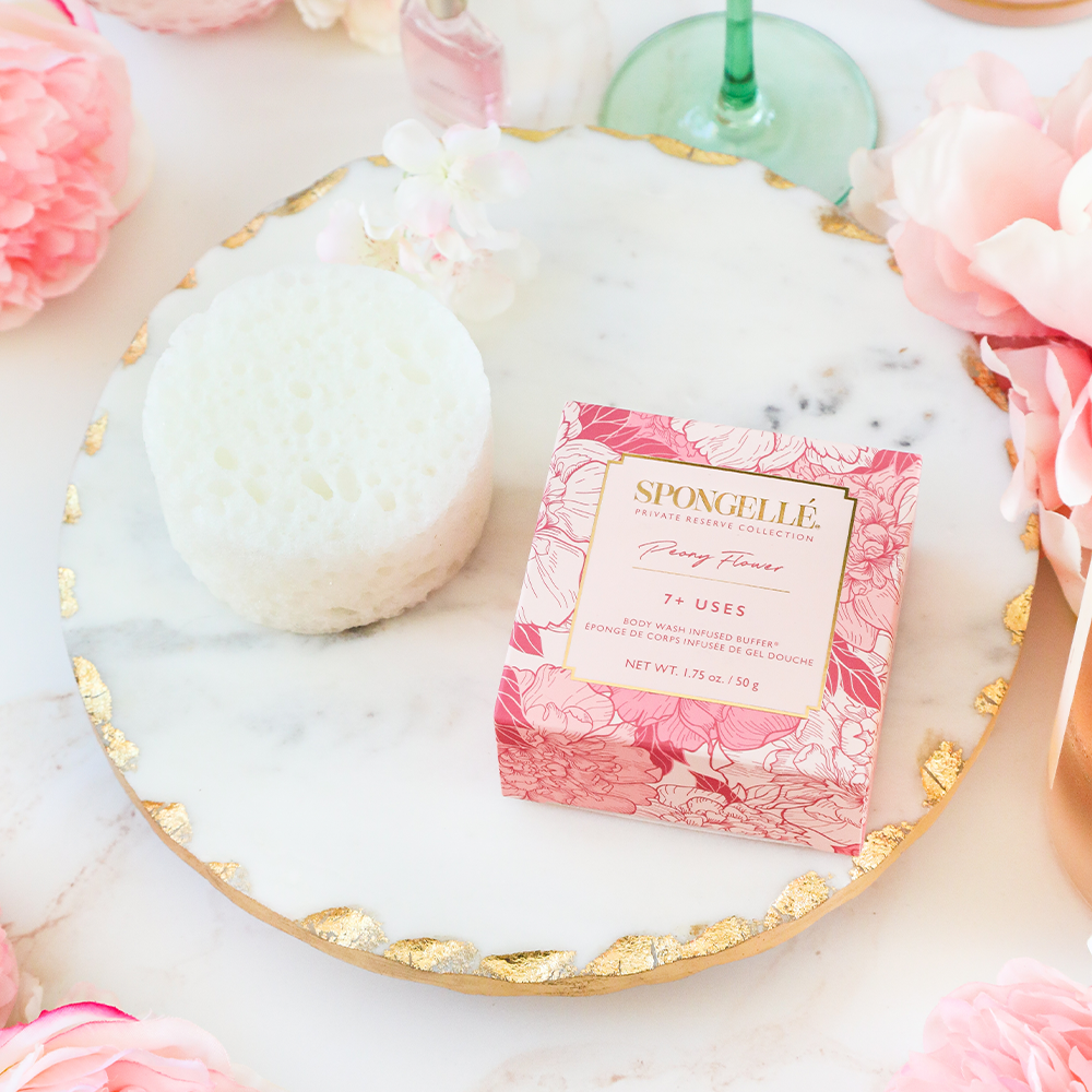 Body Wash Infused Buffer Peony Flower | Spongette
