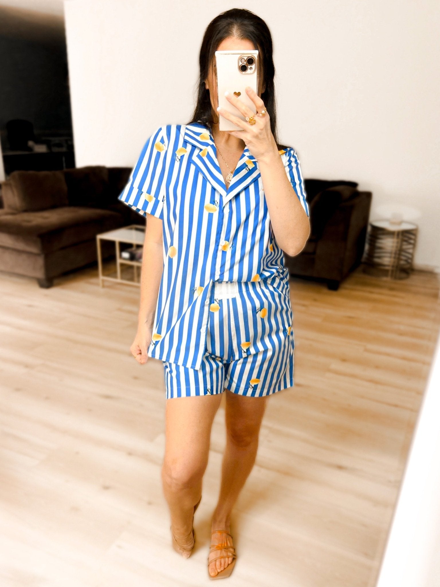 lounge set Lemon Drop Coastal Striped Two Piece Set - 5/26