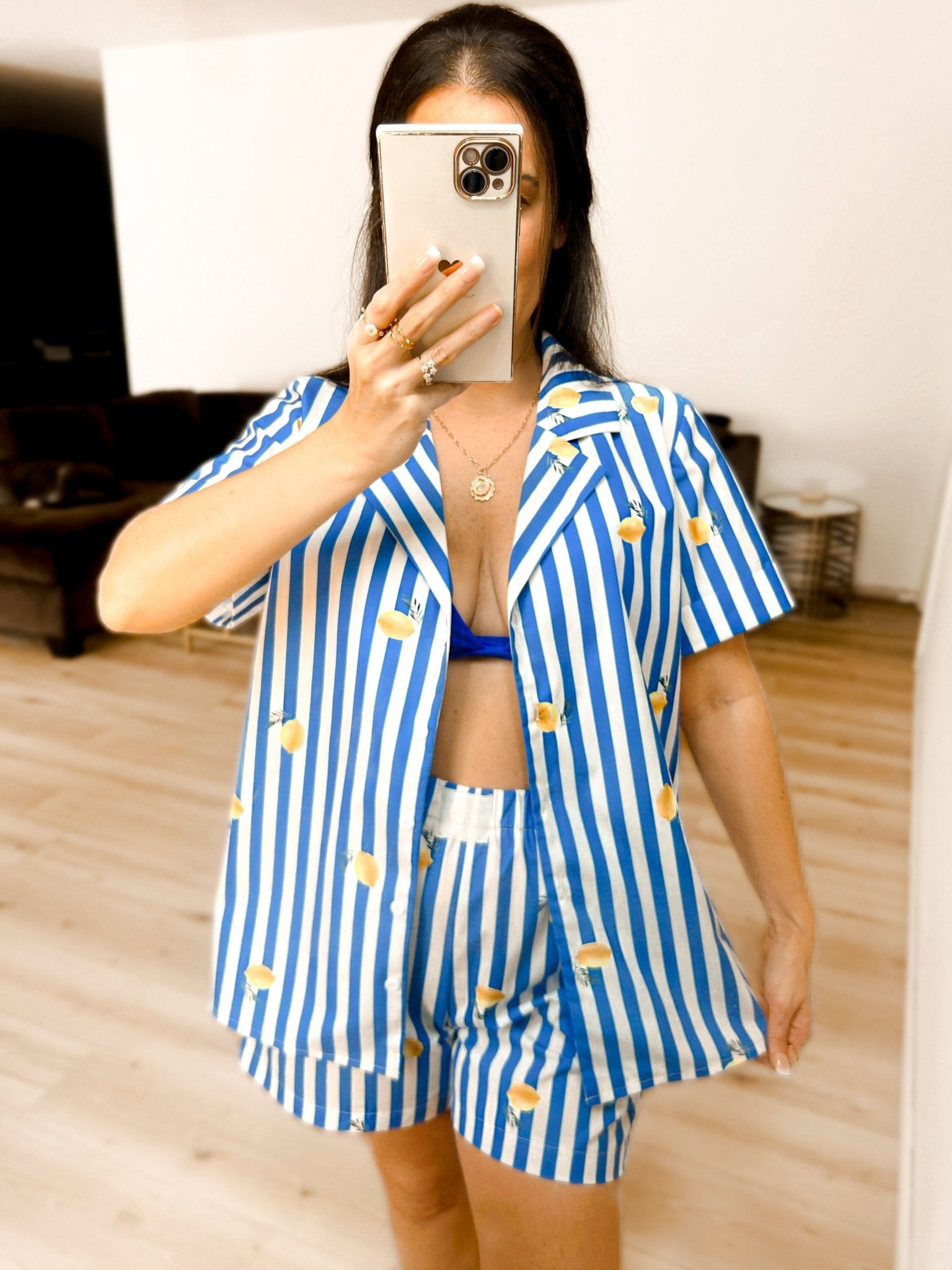 lounge set Lemon Drop Coastal Striped Two Piece Set - 5/26