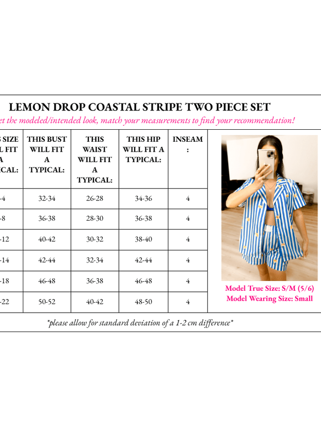 lounge set Lemon Drop Coastal Striped Two Piece Set - 5/26