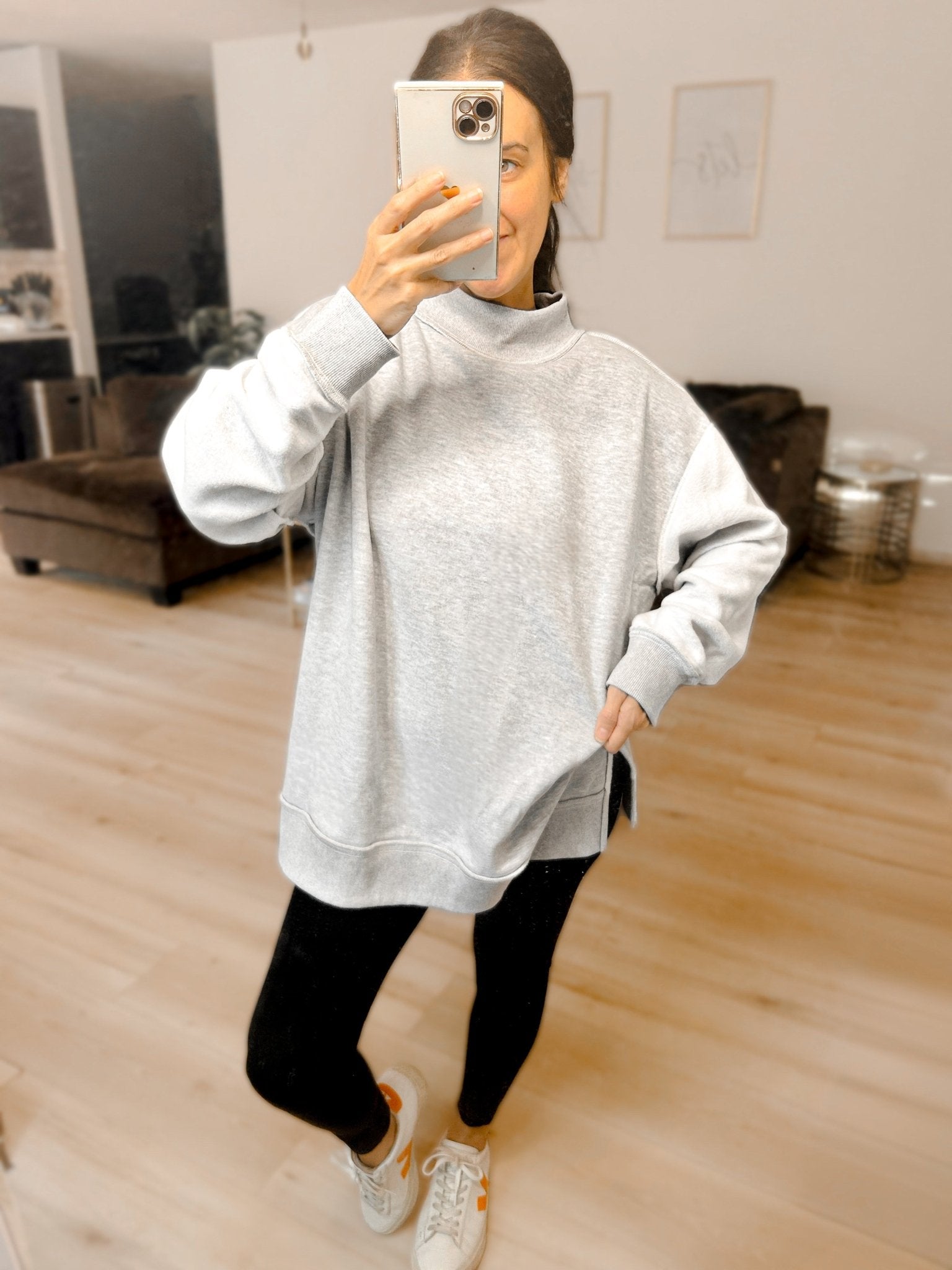 PREORDER Oversized Inside Out and Reversible Mockneck Sweatshirt - Girl Code Couture