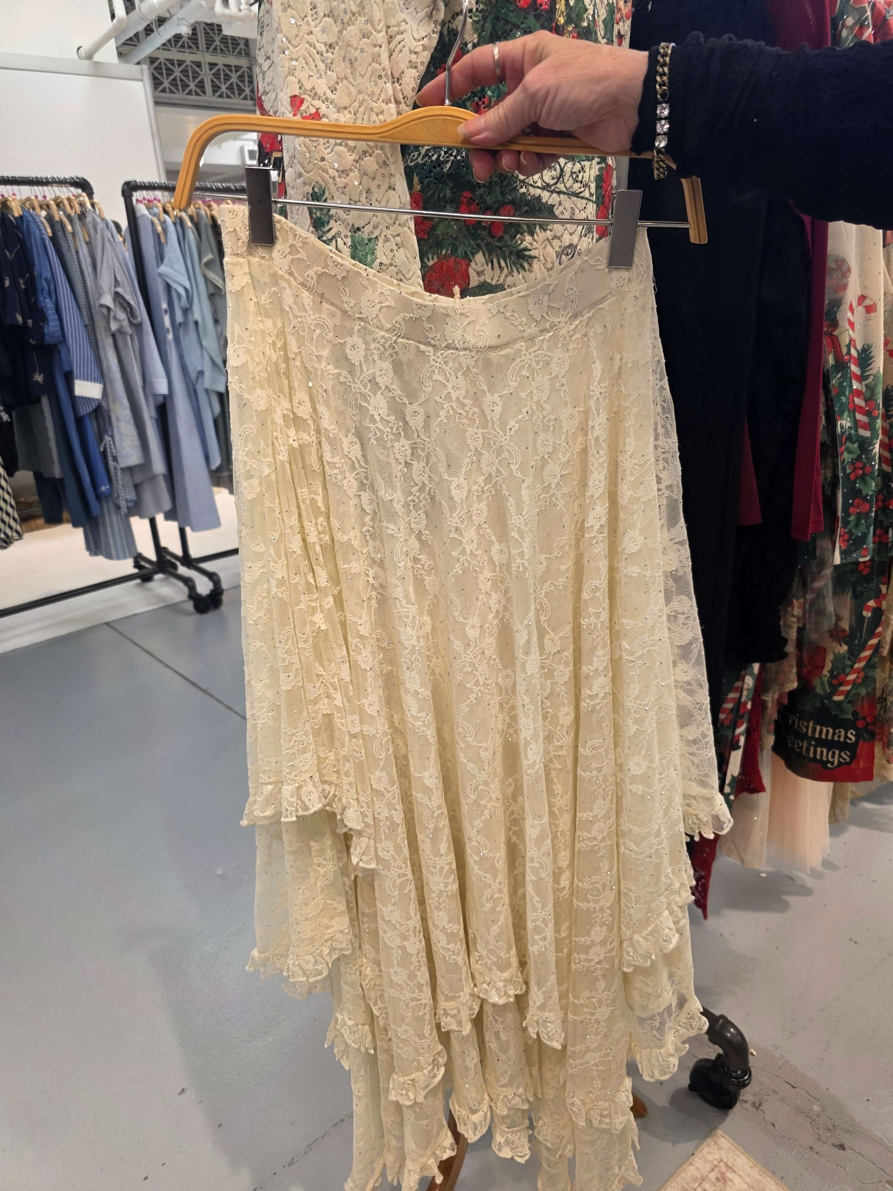 Lace and Bling Ruffle Skirt