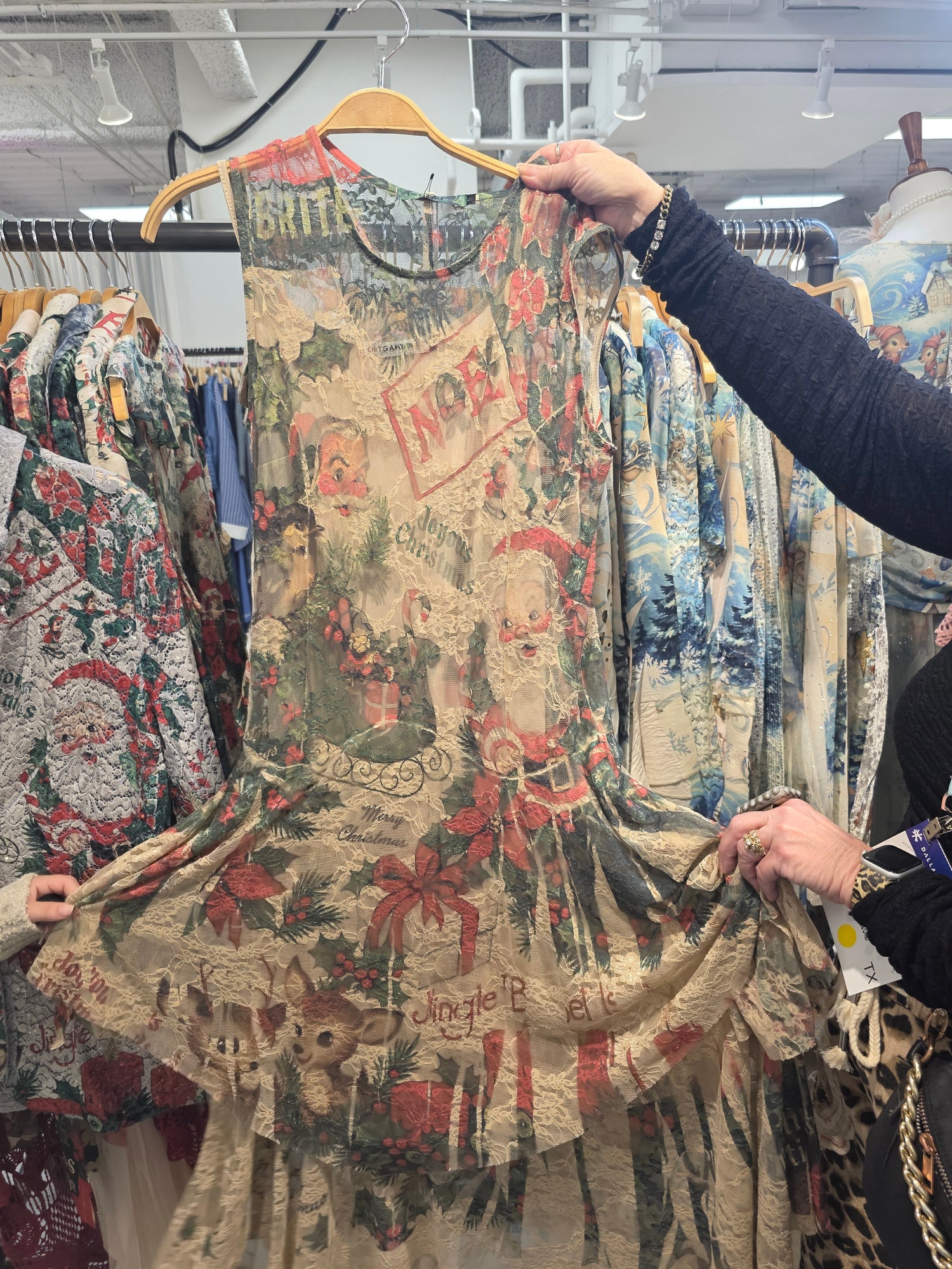 Santa Noel Lace Tunic Dress