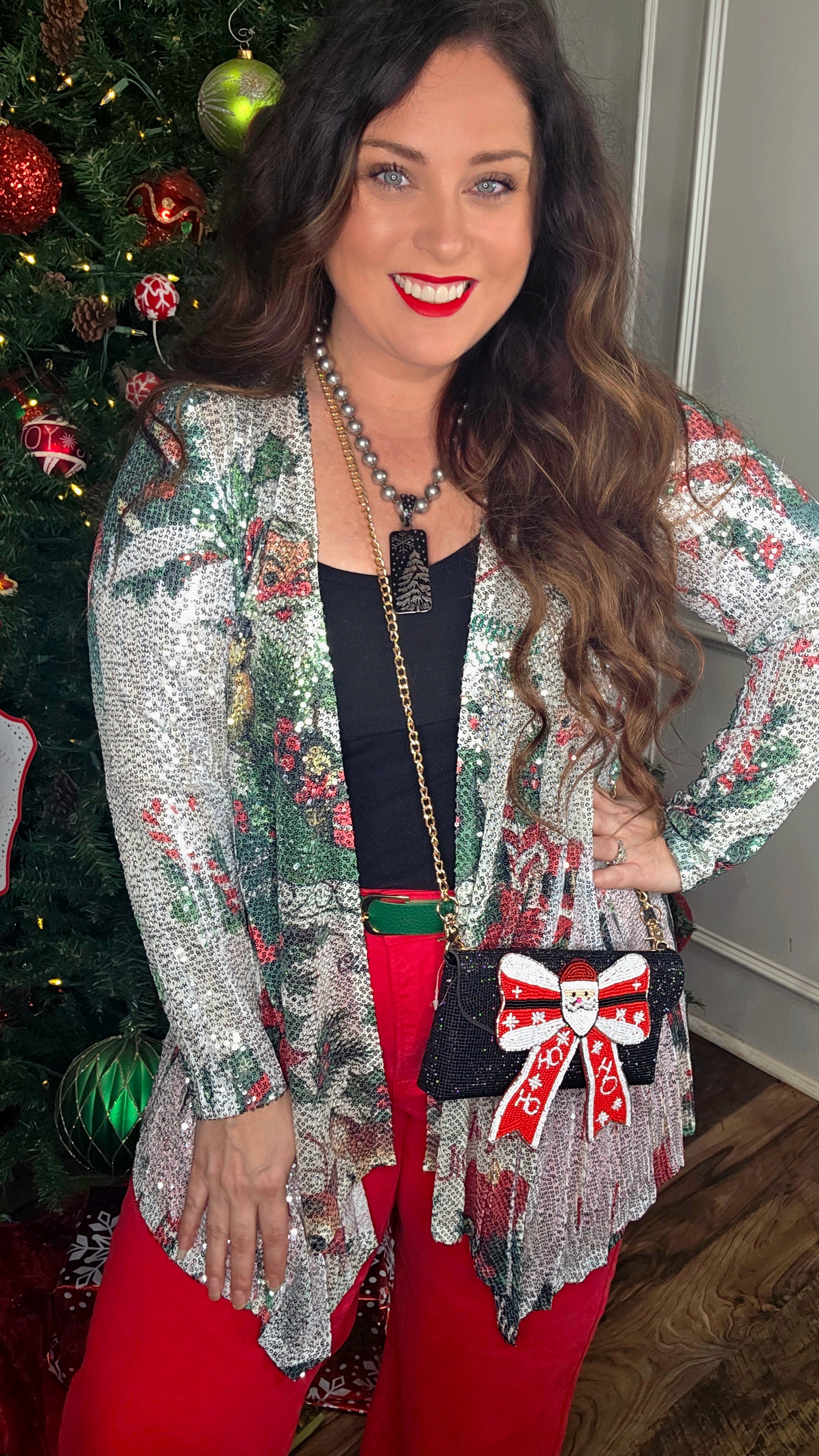 Sequin Santa Cardigan