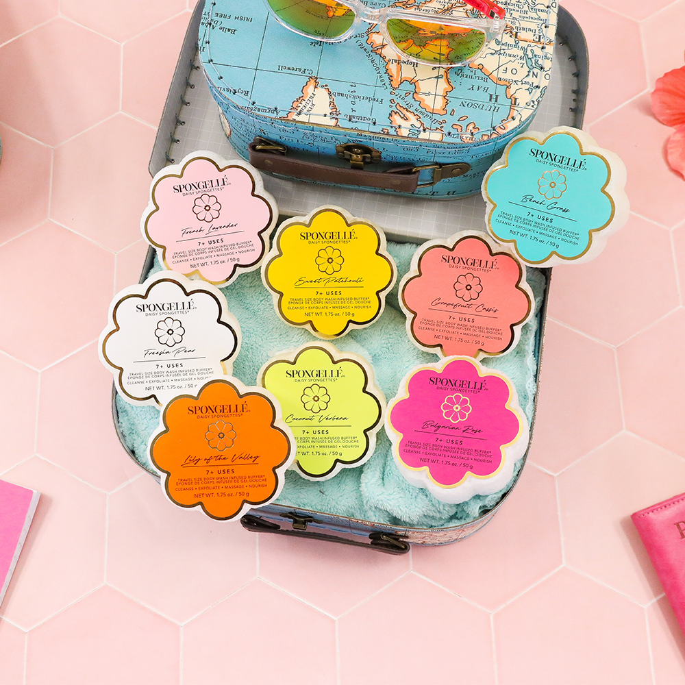 Body Wash Infused Buffer Daisy Spongette Assorted Pack