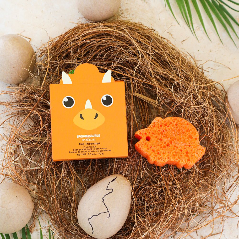 Body Wash Infused Buffer Tina Triceratops | Spongeasaurus Dinosaur Buffer