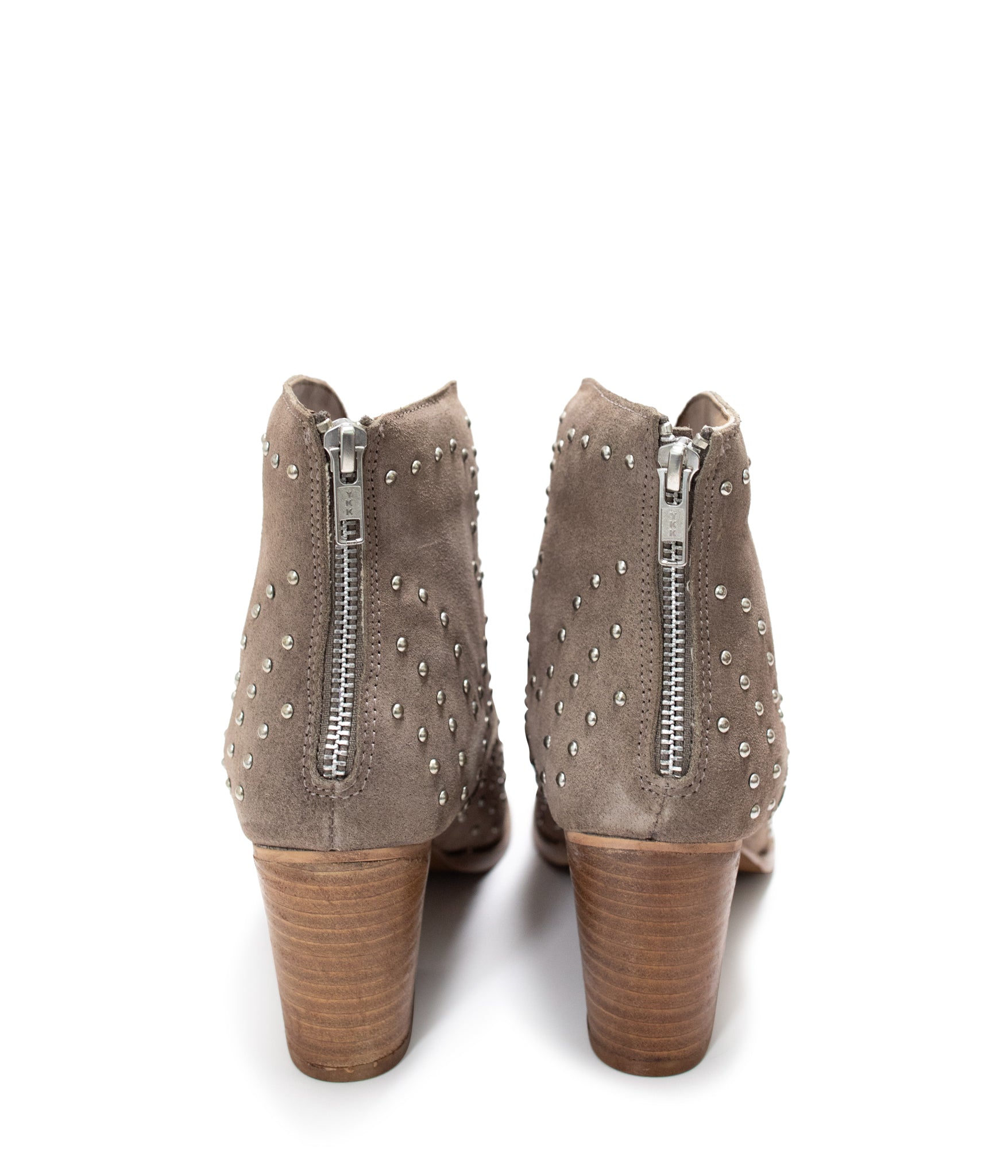 Shoes Twilight Studded Heeled Ankle Boot in Taupe