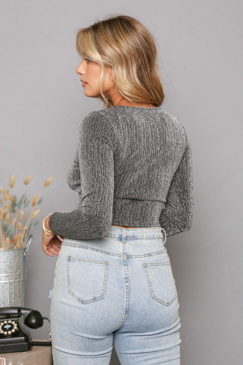 Shirts & Tops Metallic Crop Top
