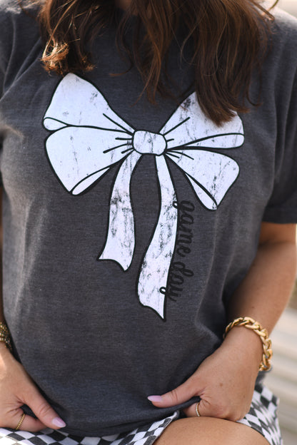 Black Game Day Bow Tee