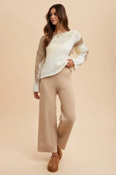 Annie Wear Color Block Drop Shoulder Sweater