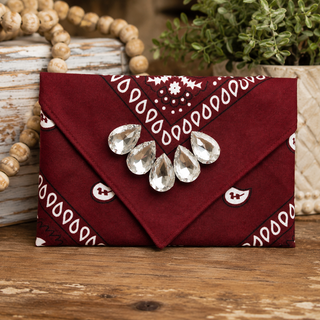 Maroon Rebel Crystal Bandana by Sandra Ling Designs