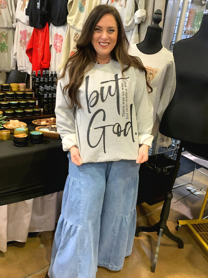 But God Rhinestone Graphic Sweatshirt (Also Available in a Tee)