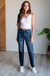 Denim Muriel Mid Rise Control Top Classic Straight Jeans