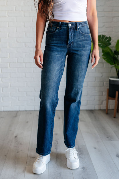 Denim Muriel Mid Rise Control Top Classic Straight Jeans