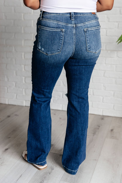 Denim Mila Mid Rise Distressed Bootcut Jeans