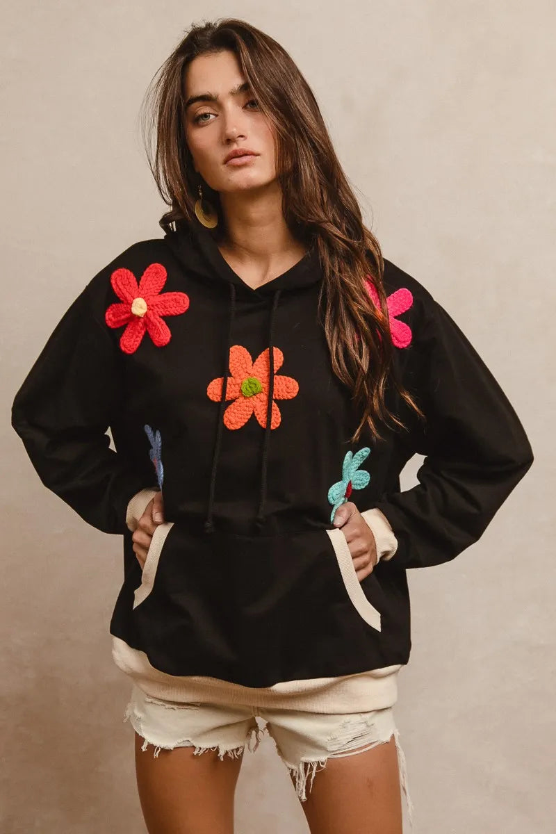 BiBi Patched Hoodie Top