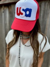 USA Chenille Foam Trucker Cap - Pirates and Pearls Boutique