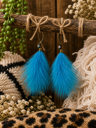Teal Feather Earrings by Sandra Ling Designs